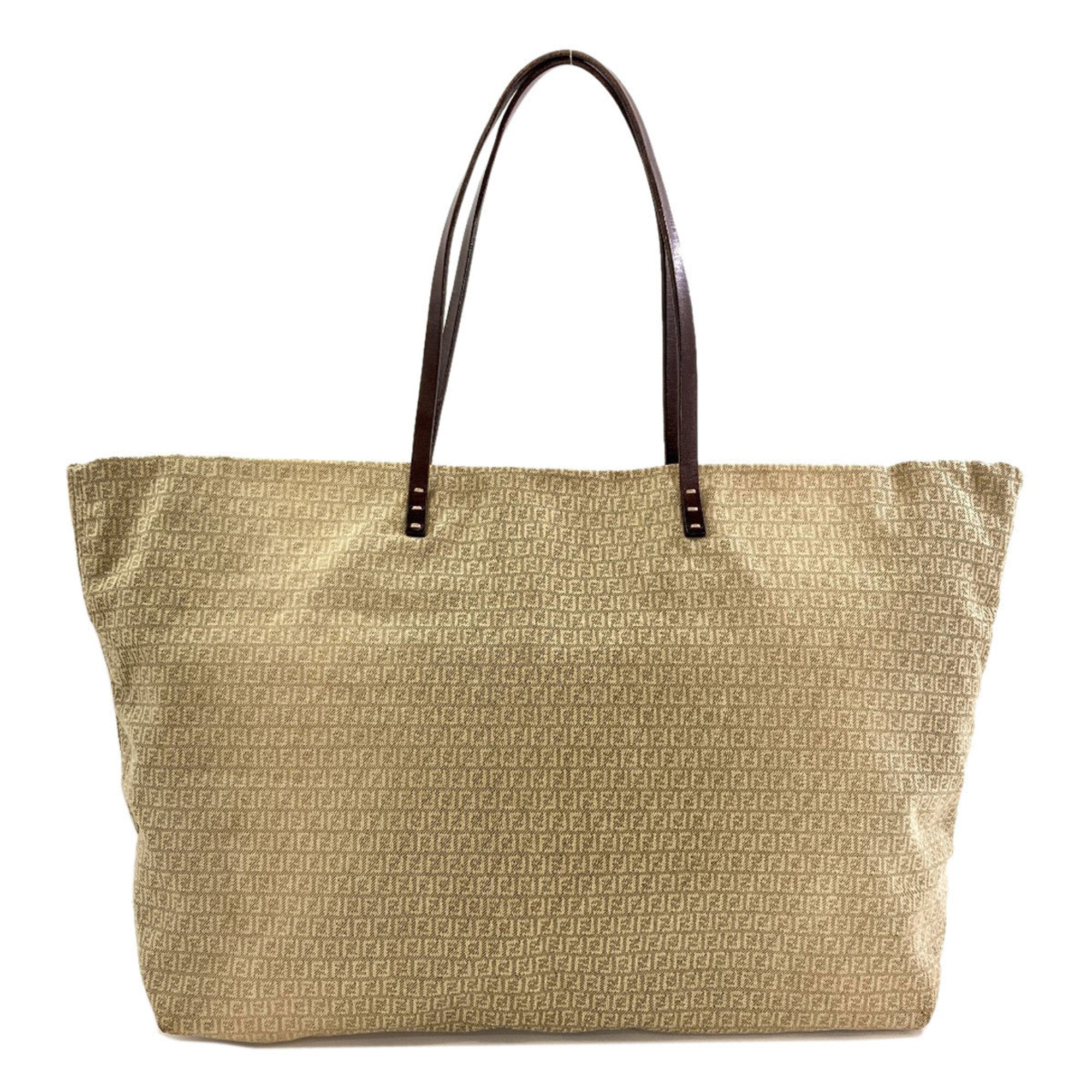Fendi Zucchino Beige Canvas Tote Bag (Pre-Owned)