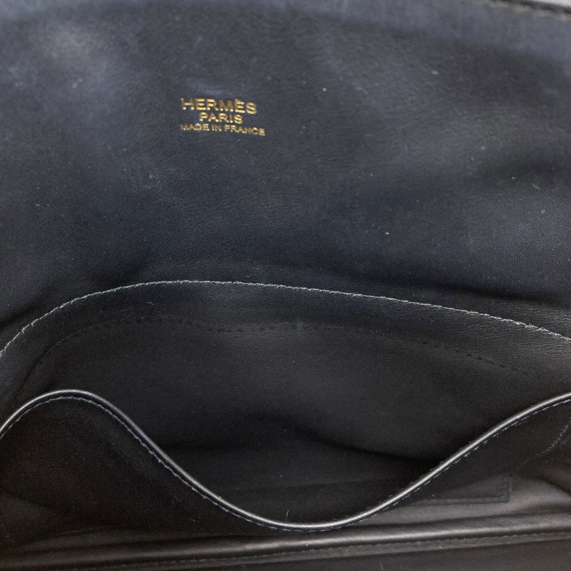 Hermes Black Taurillon Clemence Leather Handbag (Pre-Owned)