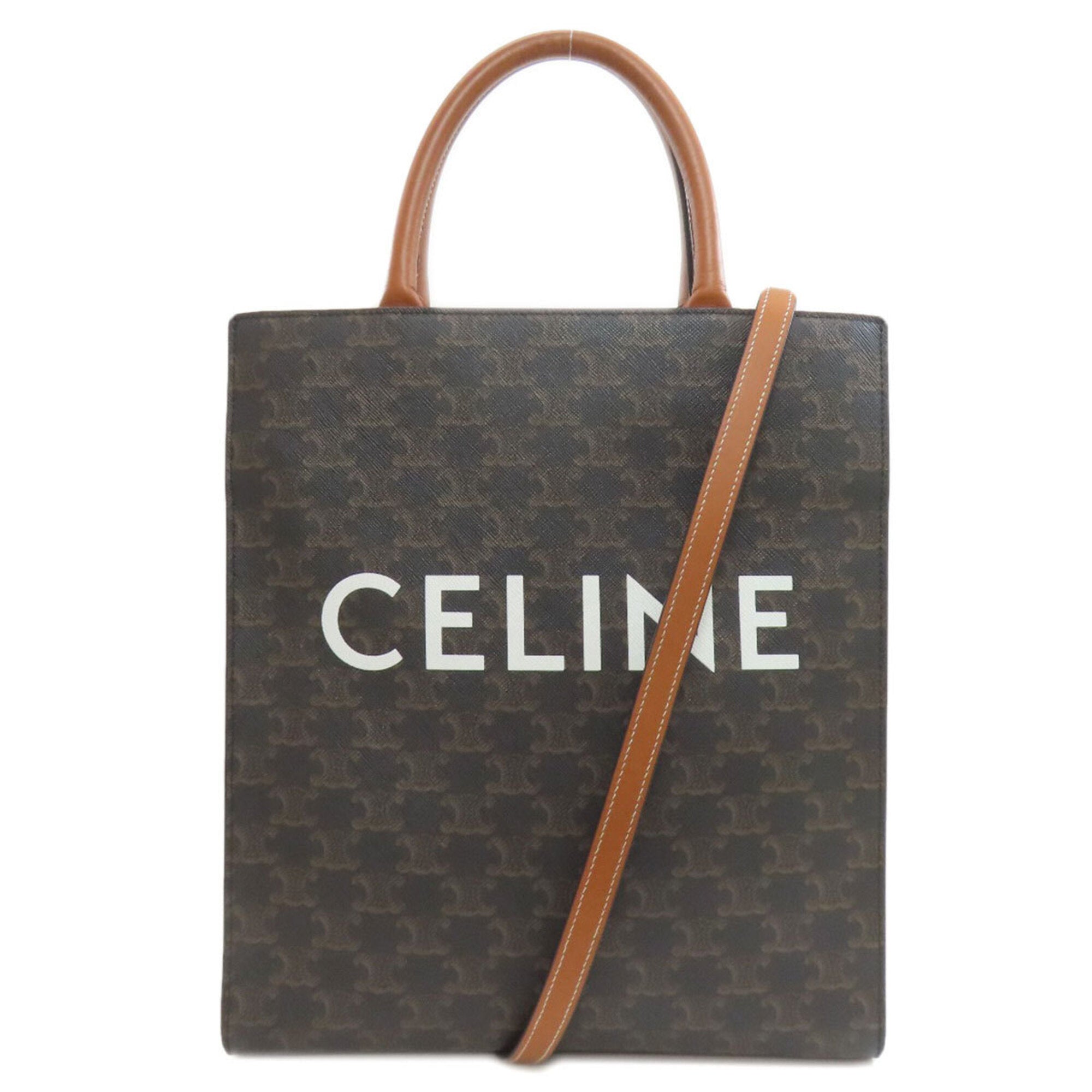 Celine Brown Dark Brown Pvc Handbag (Pre-Owned)