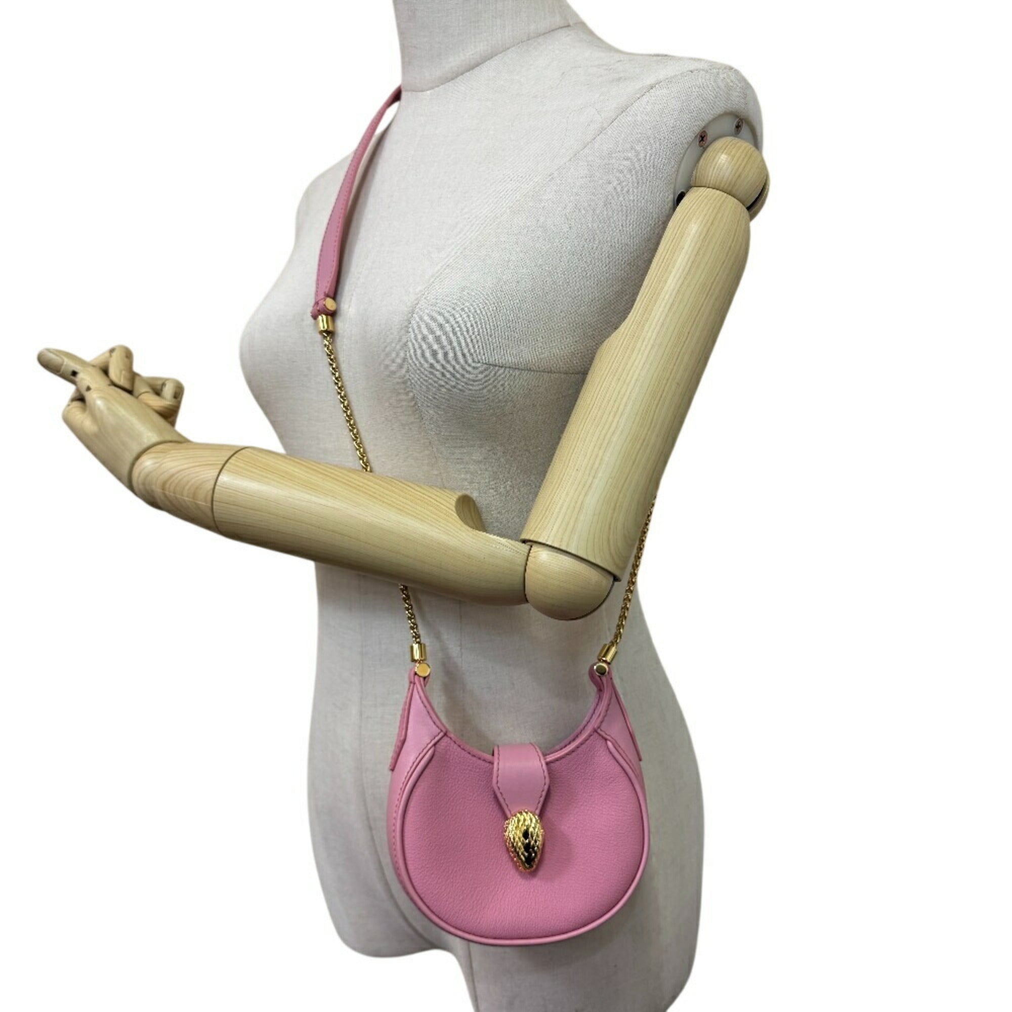 Bvlgari Pink Leather Shoulder Bag (Pre-Owned)