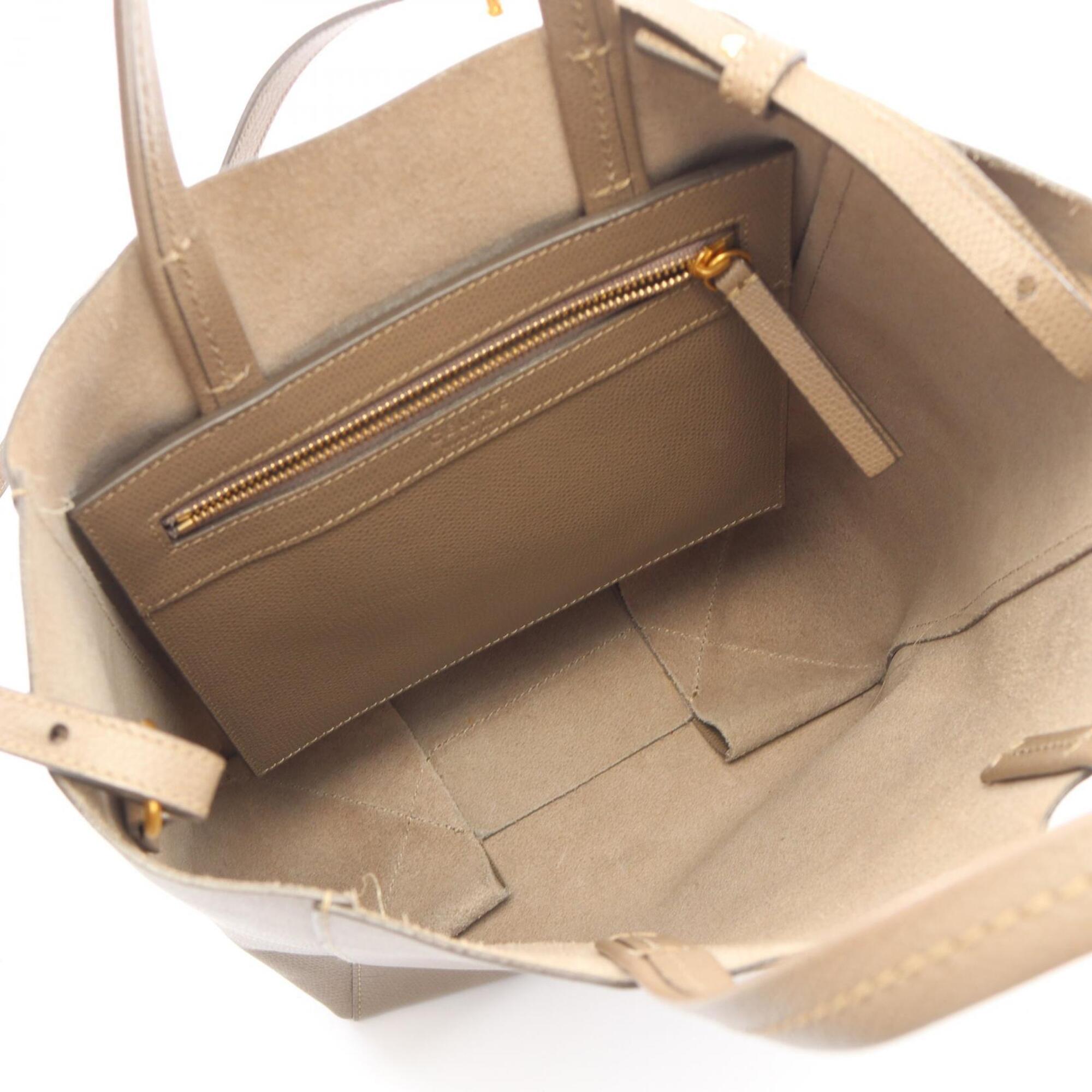 Celine Gray Leather Handbag Tote Bag (Pre-Owned)