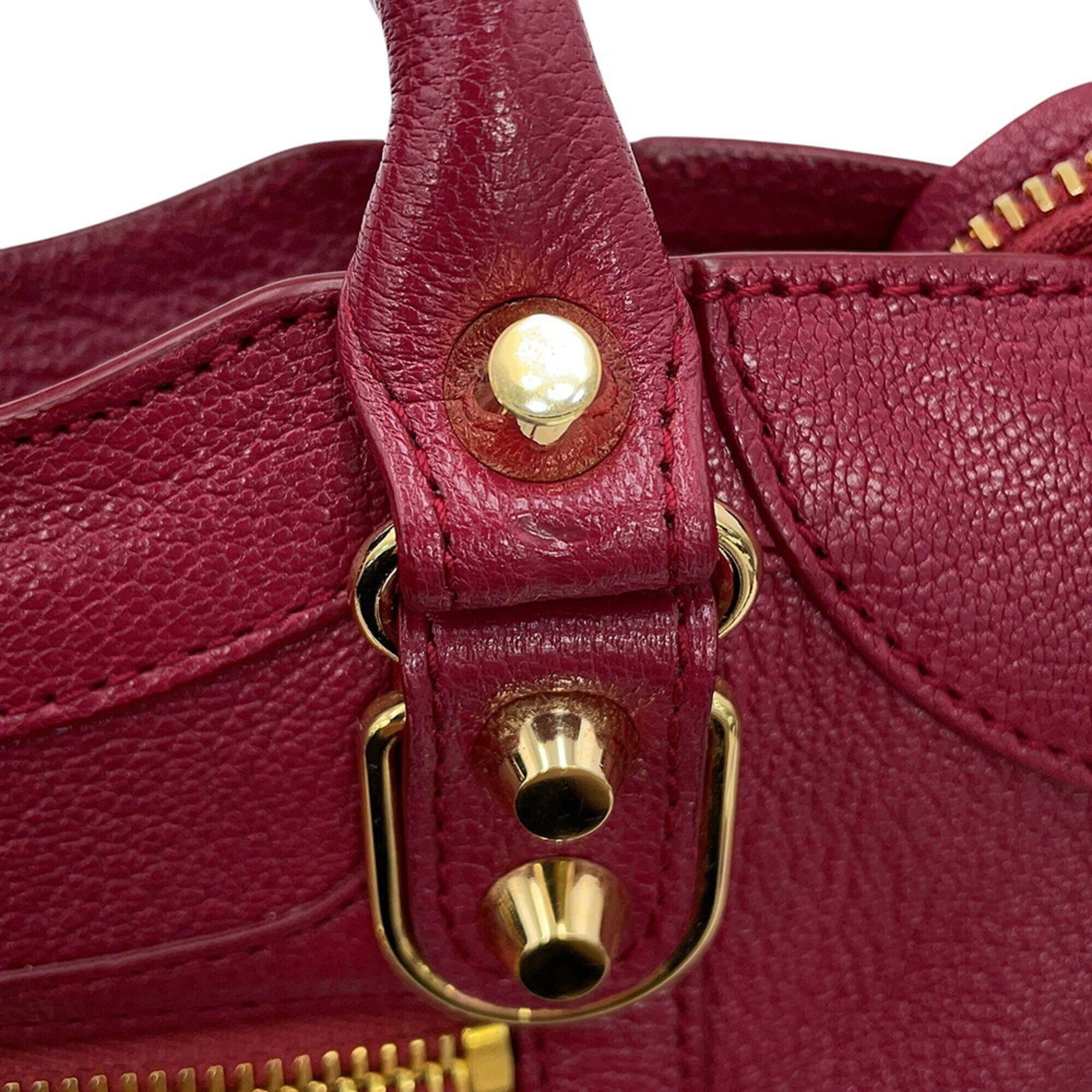 Balenciaga Wine Leather Handbag (Pre-Owned)