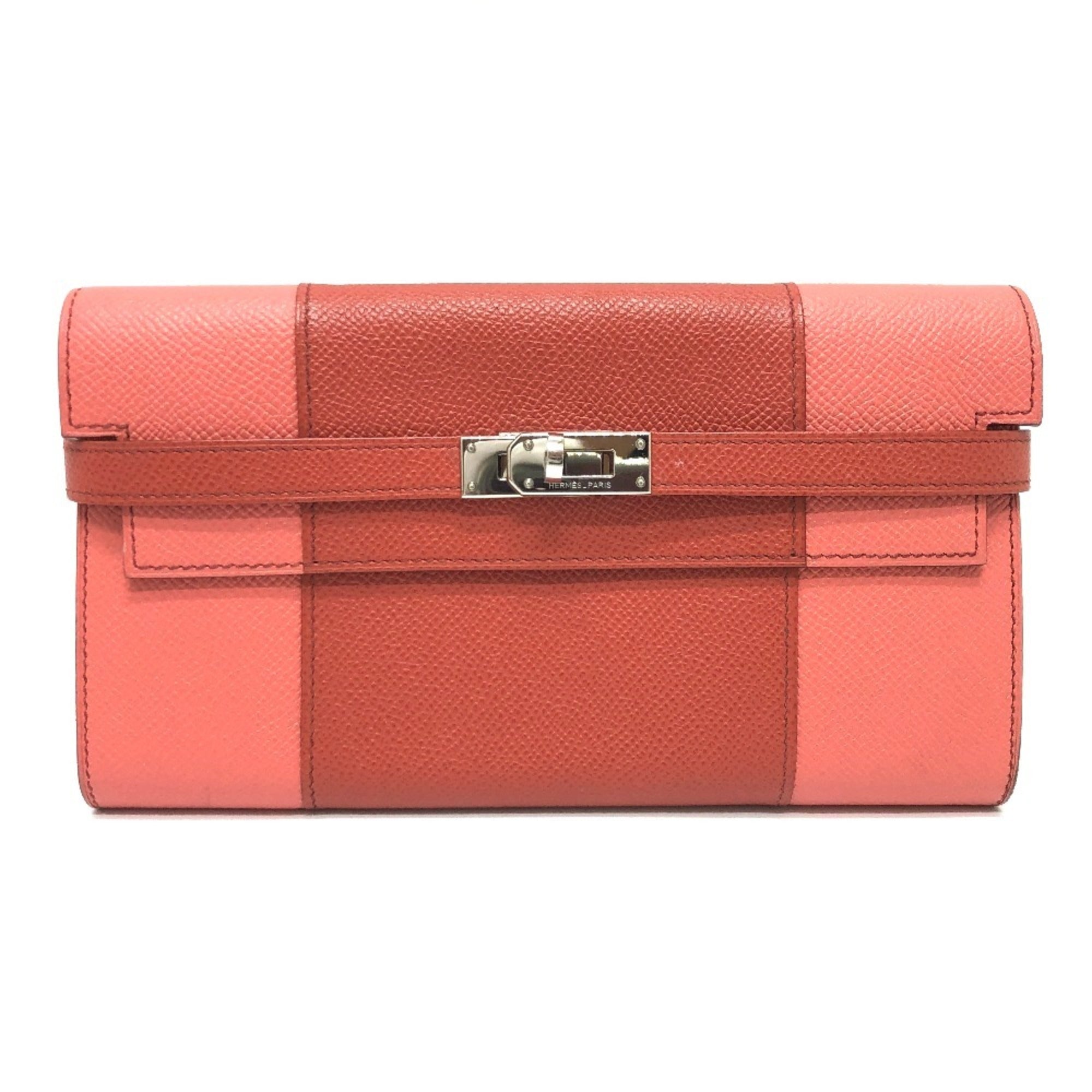 Hermes Pink Epsom Leather Long Wallet (Bi-Fold) (Pre-Owned)
