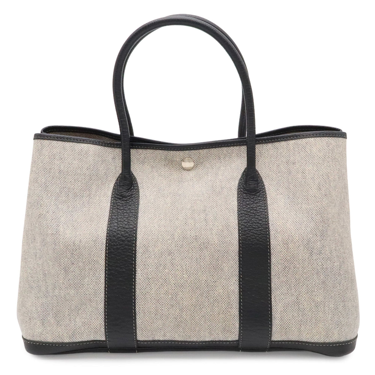 Hermes Black Gray Toile H Handbag Shoulder Bag Tote Bag (Pre-Owned)
