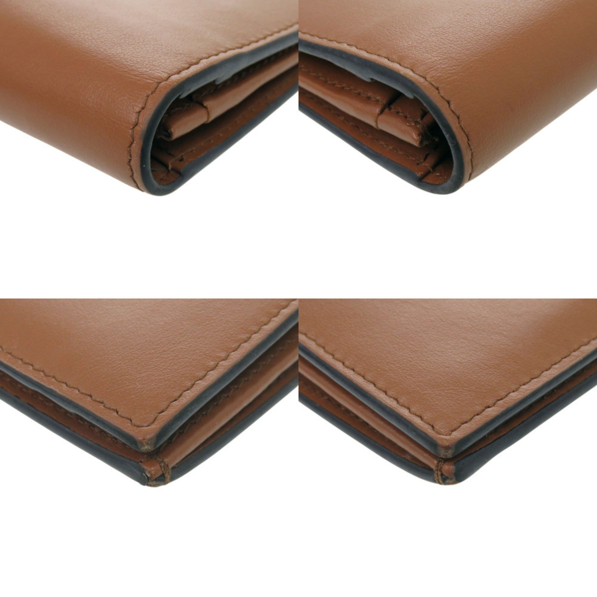 Prada Brown Leather Long Wallet (Bi-Fold) (Pre-Owned)