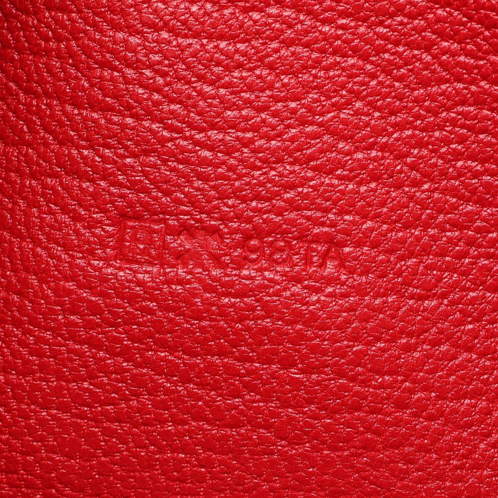 Hermes Red Color Rouge Casaque Chevre Leather Long Wallet (Bi-Fold) (Pre-Owned)