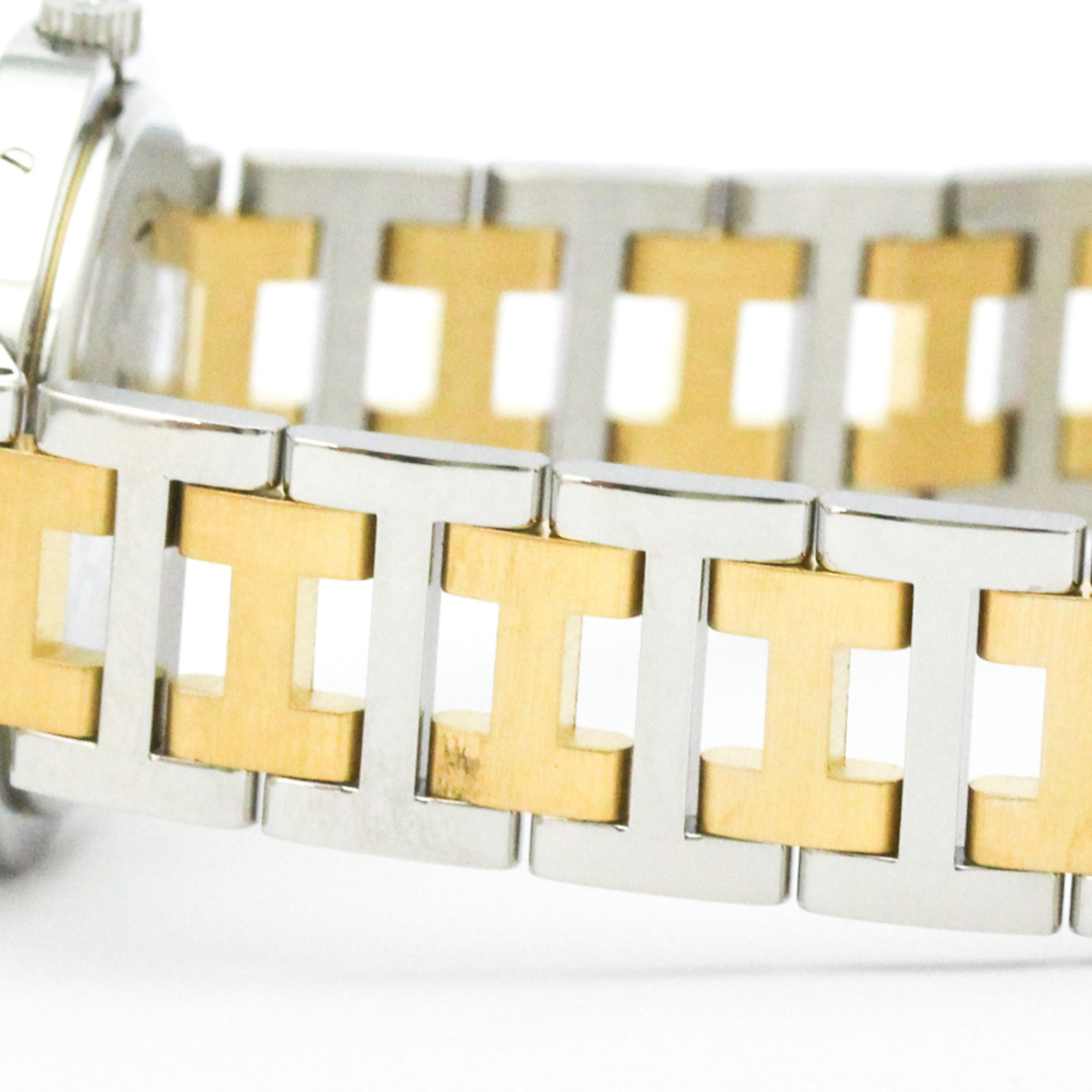 Hermes Clipper Quartz Watch Stainless Steel With Plated Metal Watch (Pre-Owned)