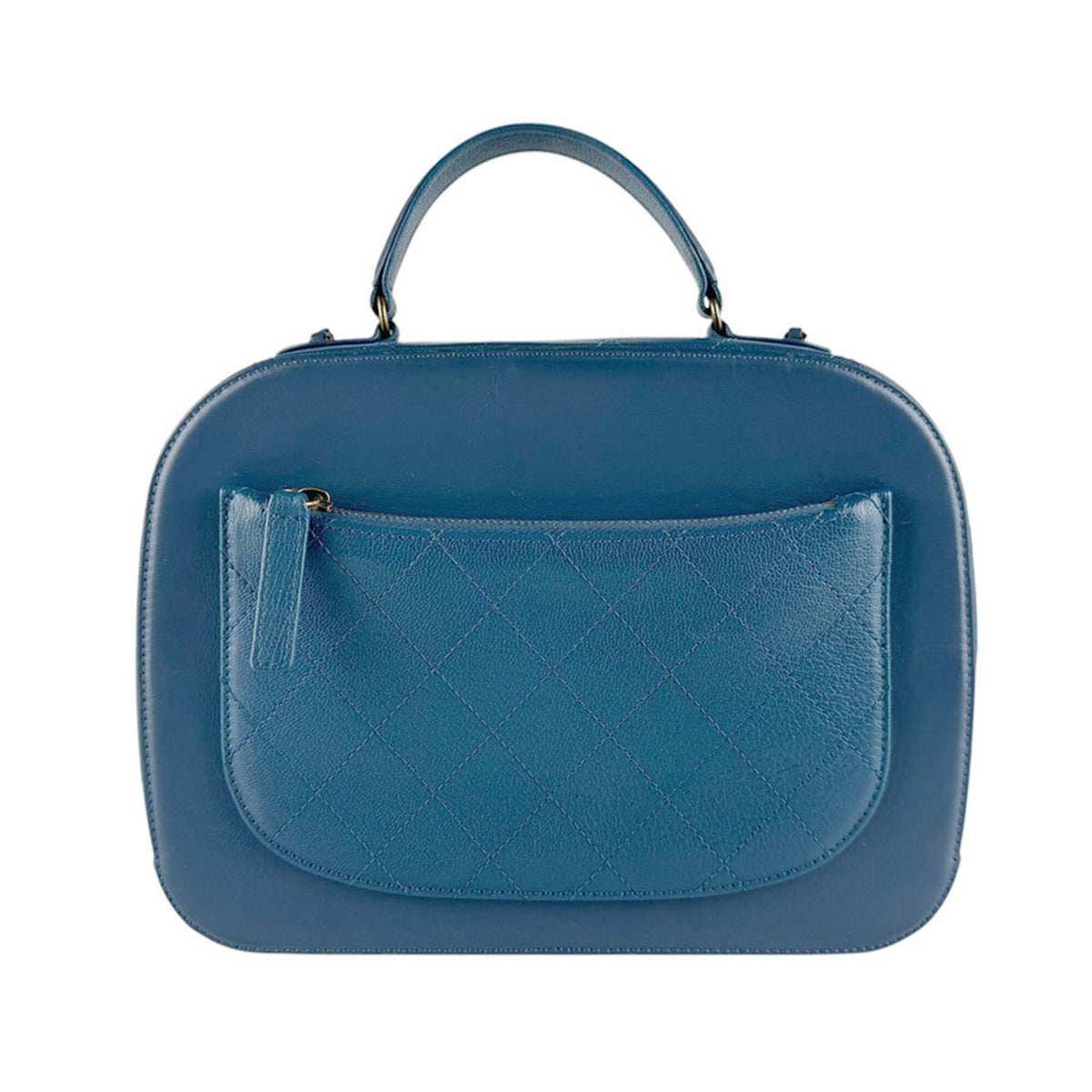 Chanel Blue Leather Handbag Shoulder Bag (Pre-Owned)