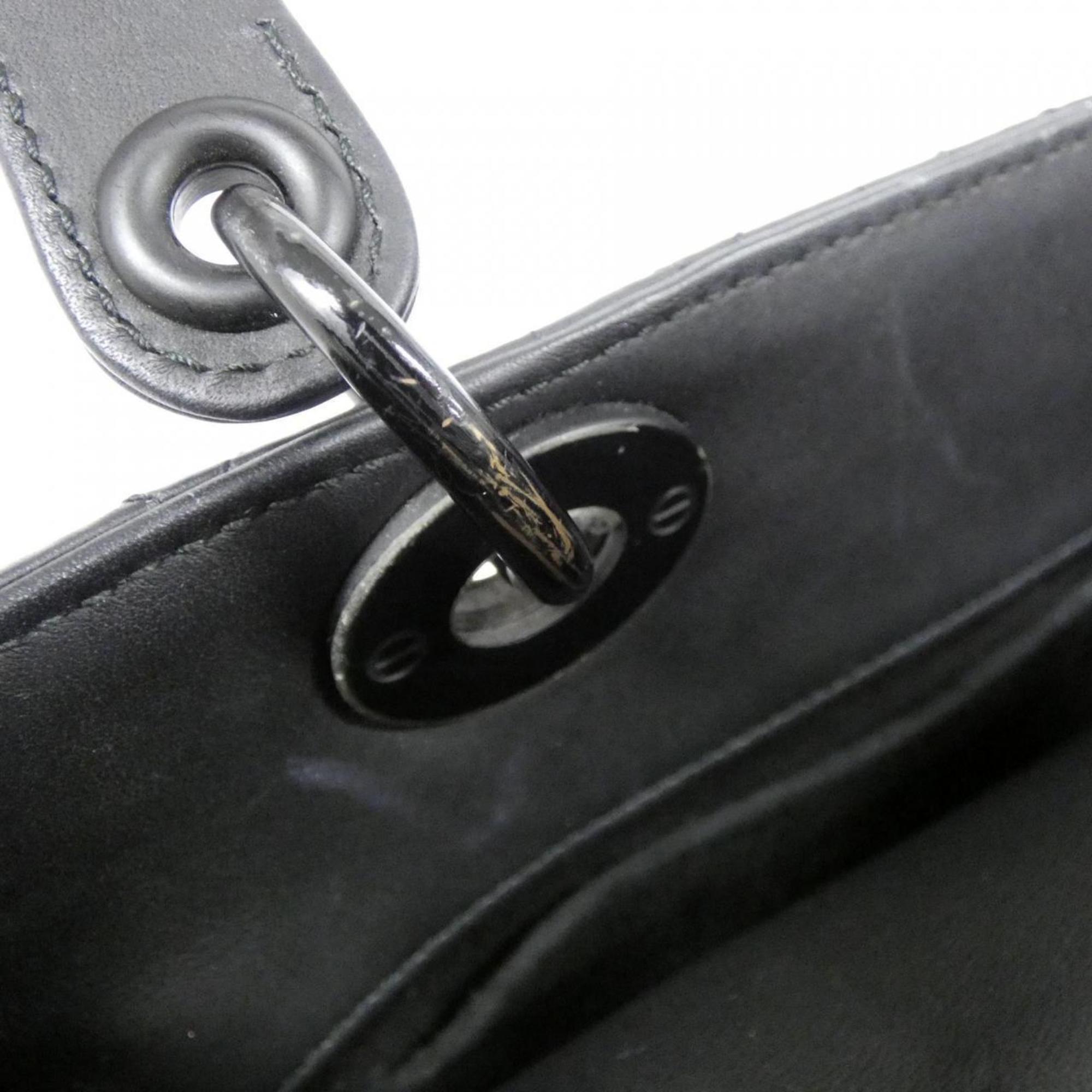 Christian Dior Lady Dior Black Leather Handbag (Pre-Owned)