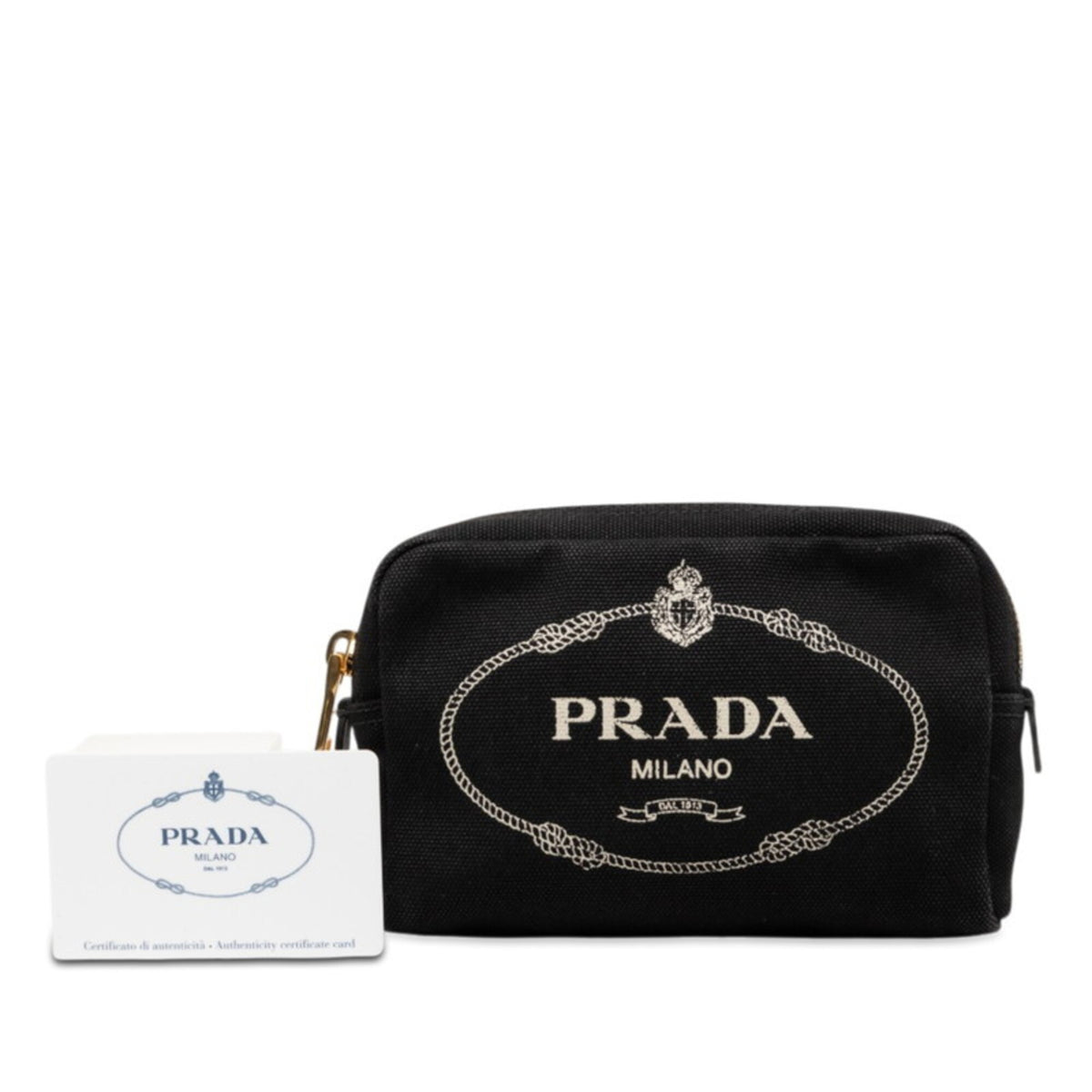 Prada Black Canvas Handbag Pouch (Pre-Owned)