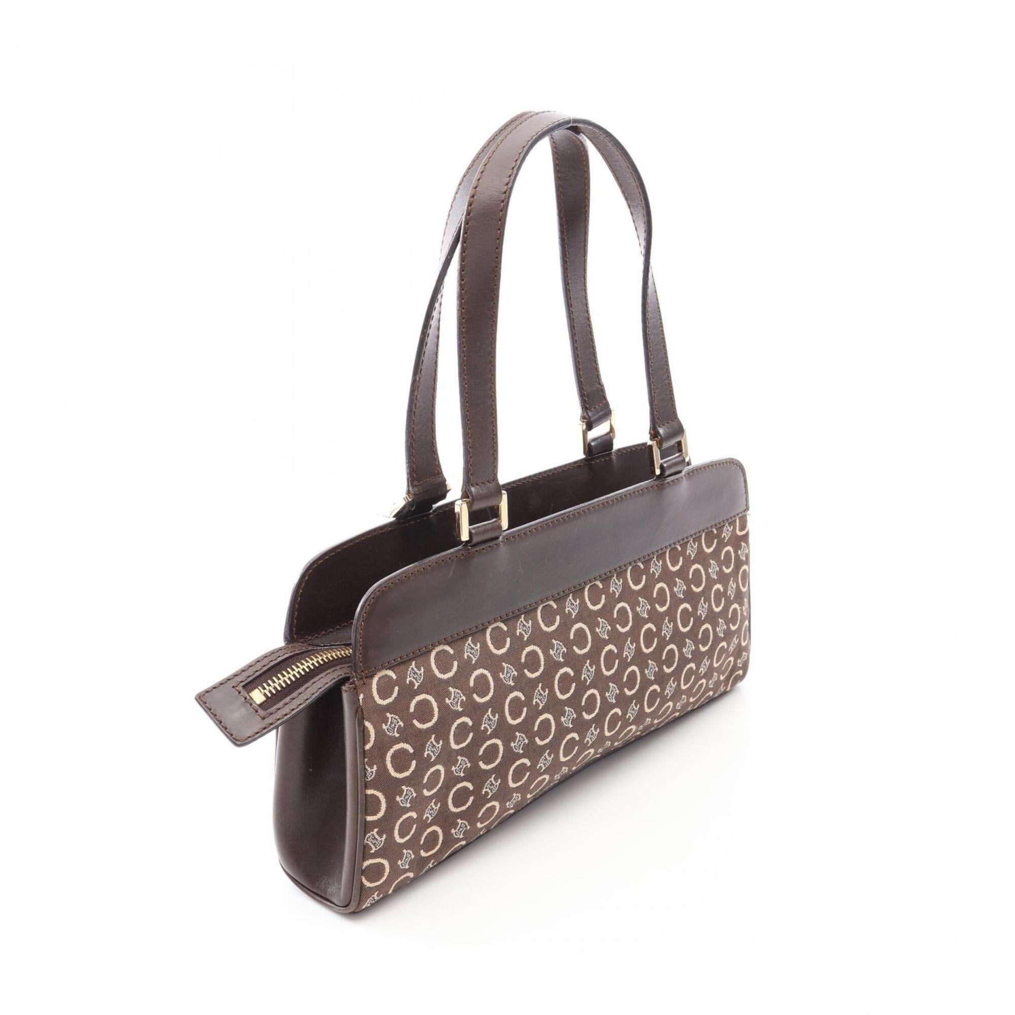 Celine Brown Canvas Leather Handbag (Pre-Owned)