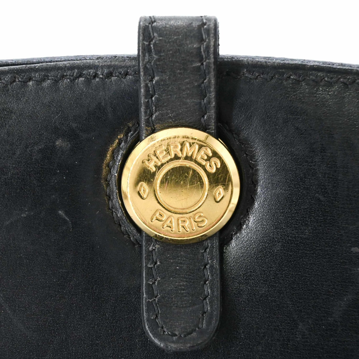 Hermes Dalvy Black Box Calf Leather Handbag (Pre-Owned)