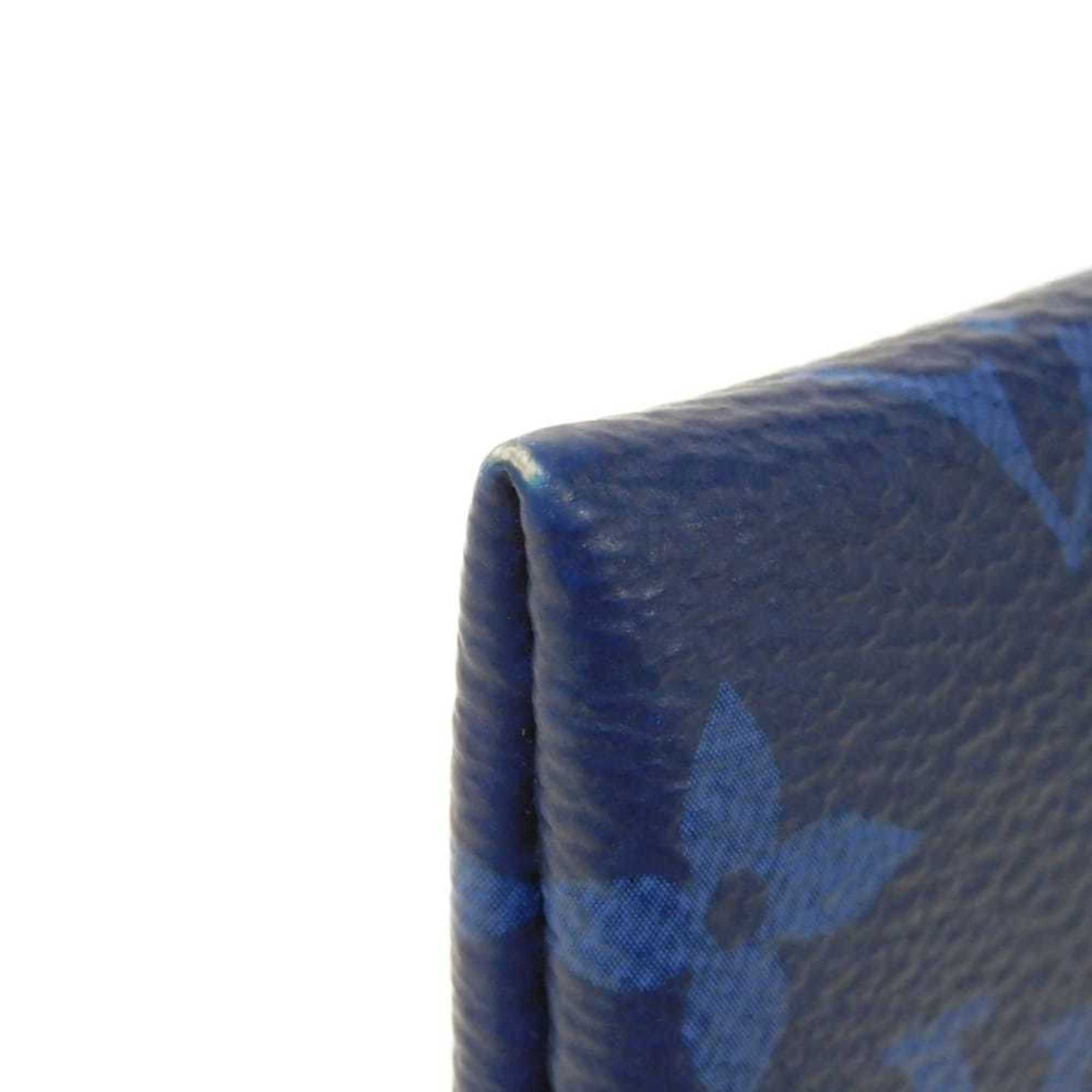 Louis Vuitton Blue Cobalt Monogram Monogram Cobalt Taiga Leather Leather Canvas Monogram Pochette Pouch (Pre-Owned)