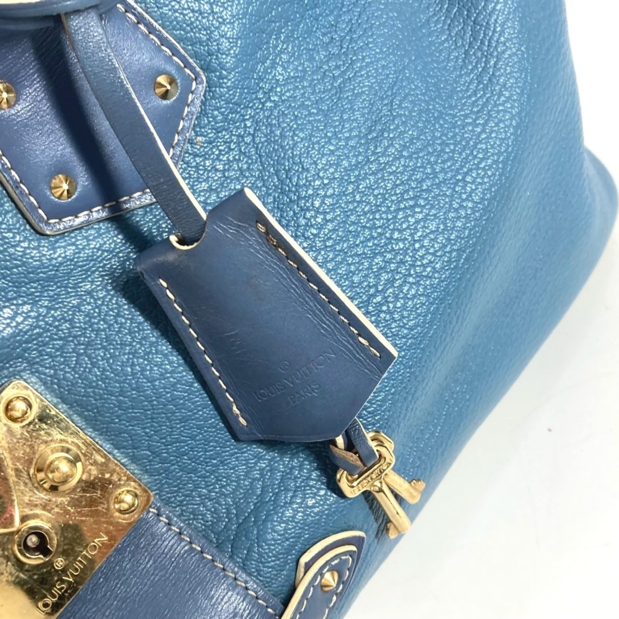 Louis Vuitton Suhali Blue Suhali Leather Handbag Tote Bag (Pre-Owned)