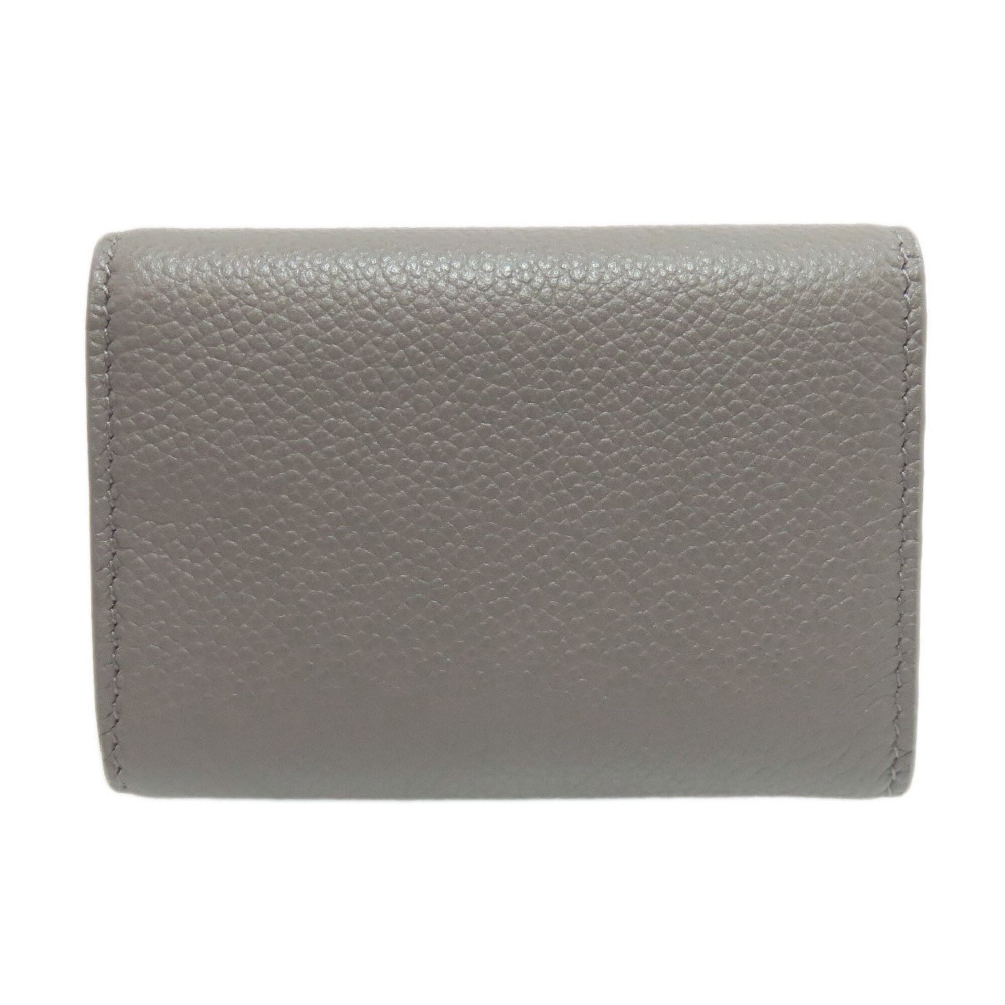 Saint Laurent Gray Leather Wallet (Tri-Fold) (Pre-Owned)