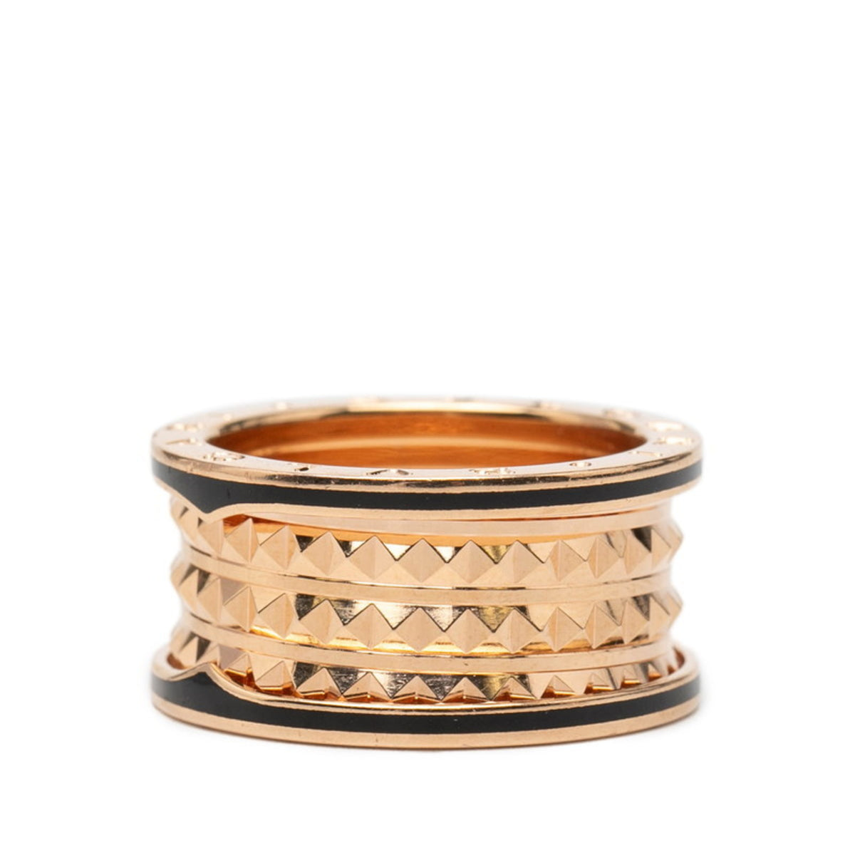 Bvlgari B.Zero1 Pink Gold Black Pink Gold (18K) Ceramic Band Ring (Pre-Owned)