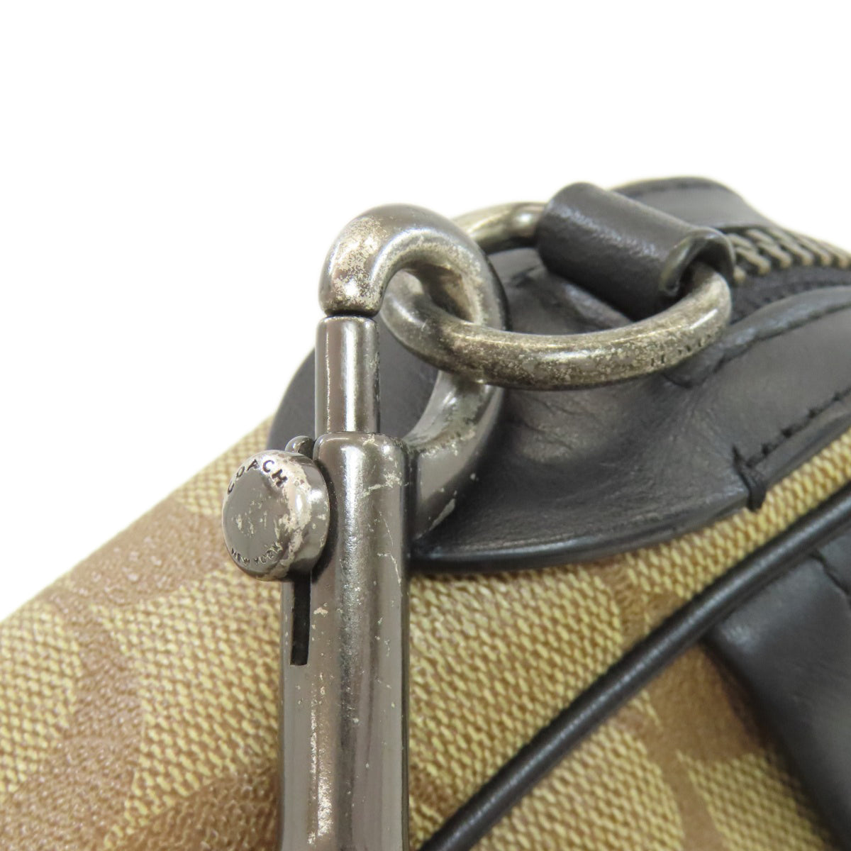Coach Signature Black Pvc Shoulder Bag (Pre-Owned)