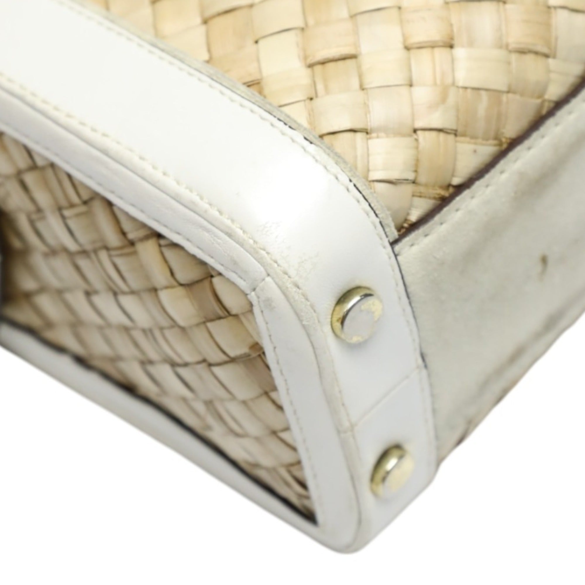 Coach White Leather Handbag Tote Bag (Pre-Owned)