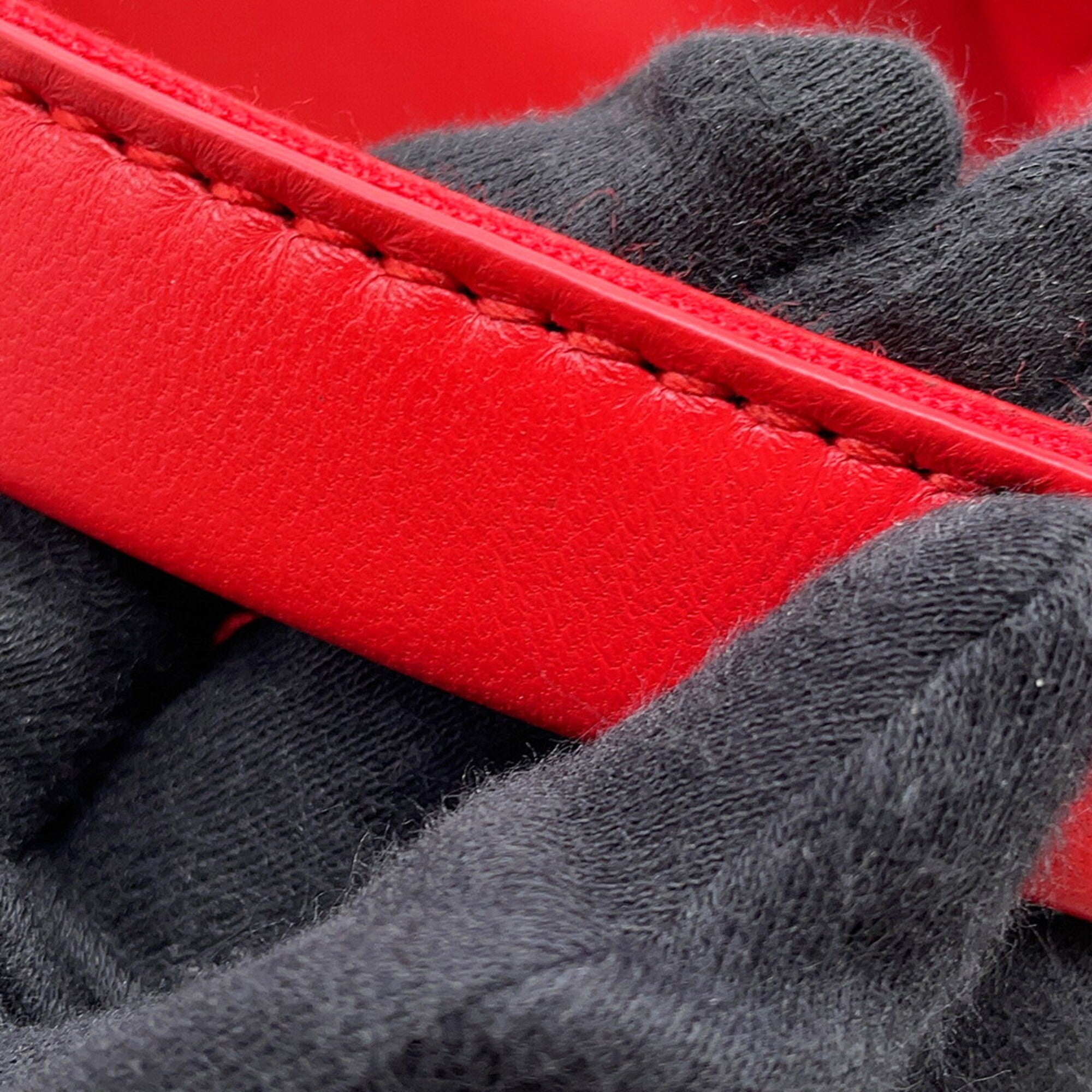 Balenciaga Red Color Leather Handbag Pouch Tote Bag (Pre-Owned)