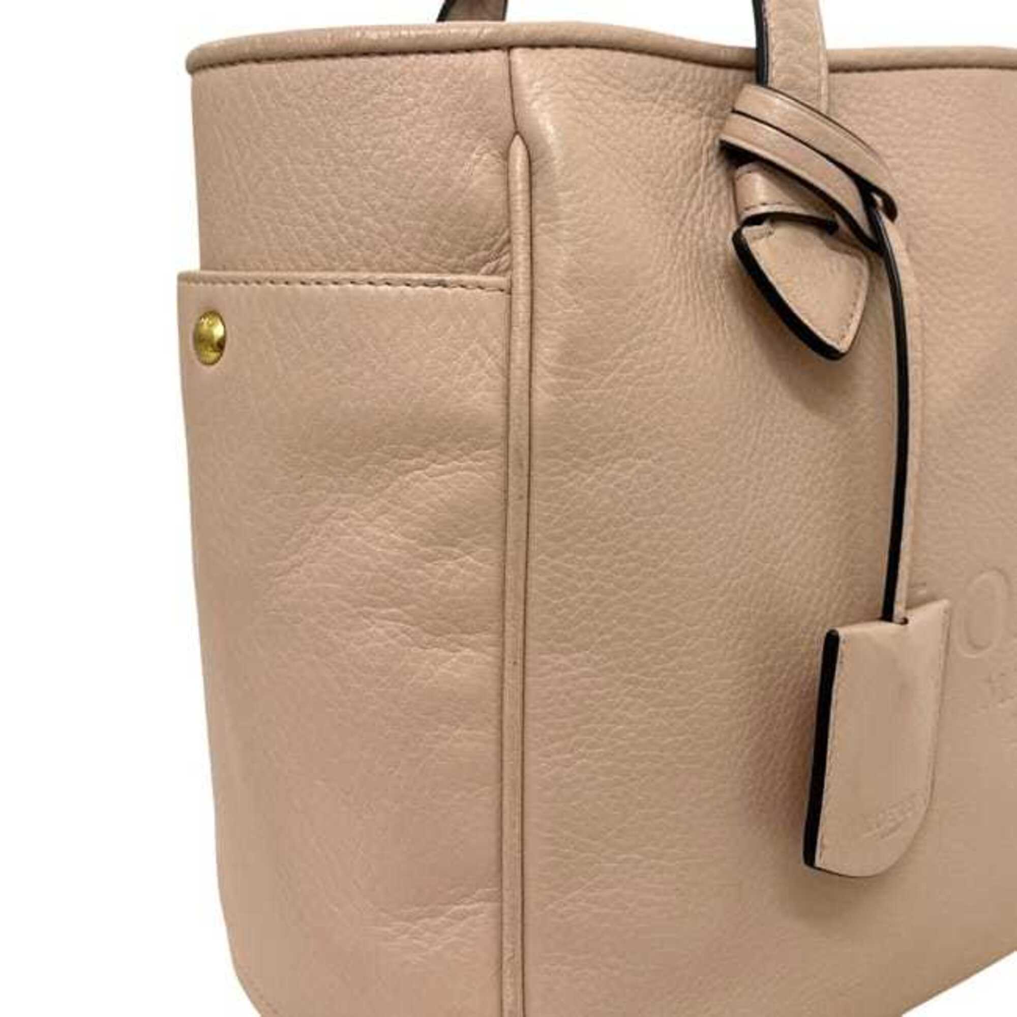 Loewe Pink Beige Leather Tote Bag (Pre-Owned)