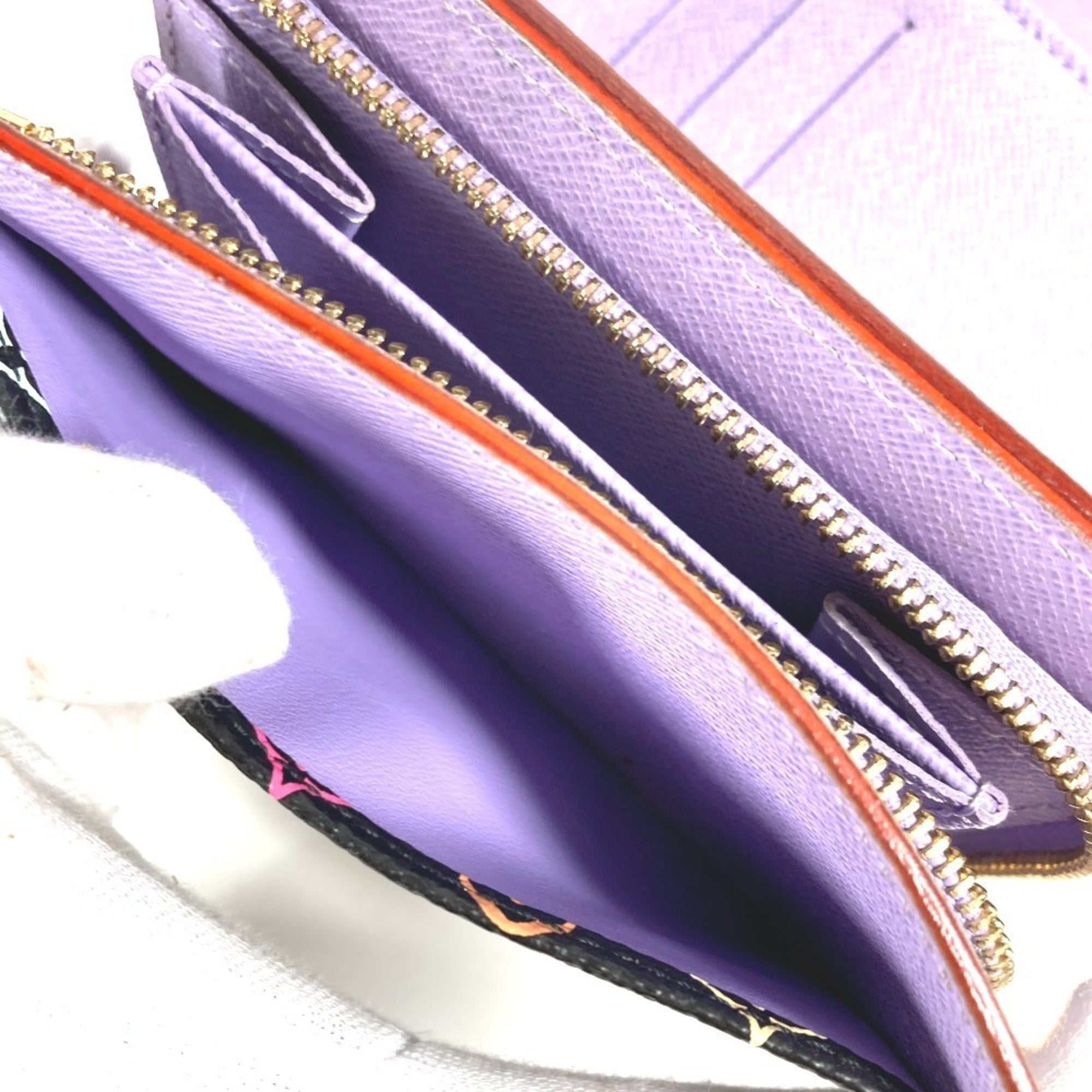 Louis Vuitton Black Multi-Color Purple Violet Monogram Multicolore Wallet (Tri-Fold) (Pre-Owned)