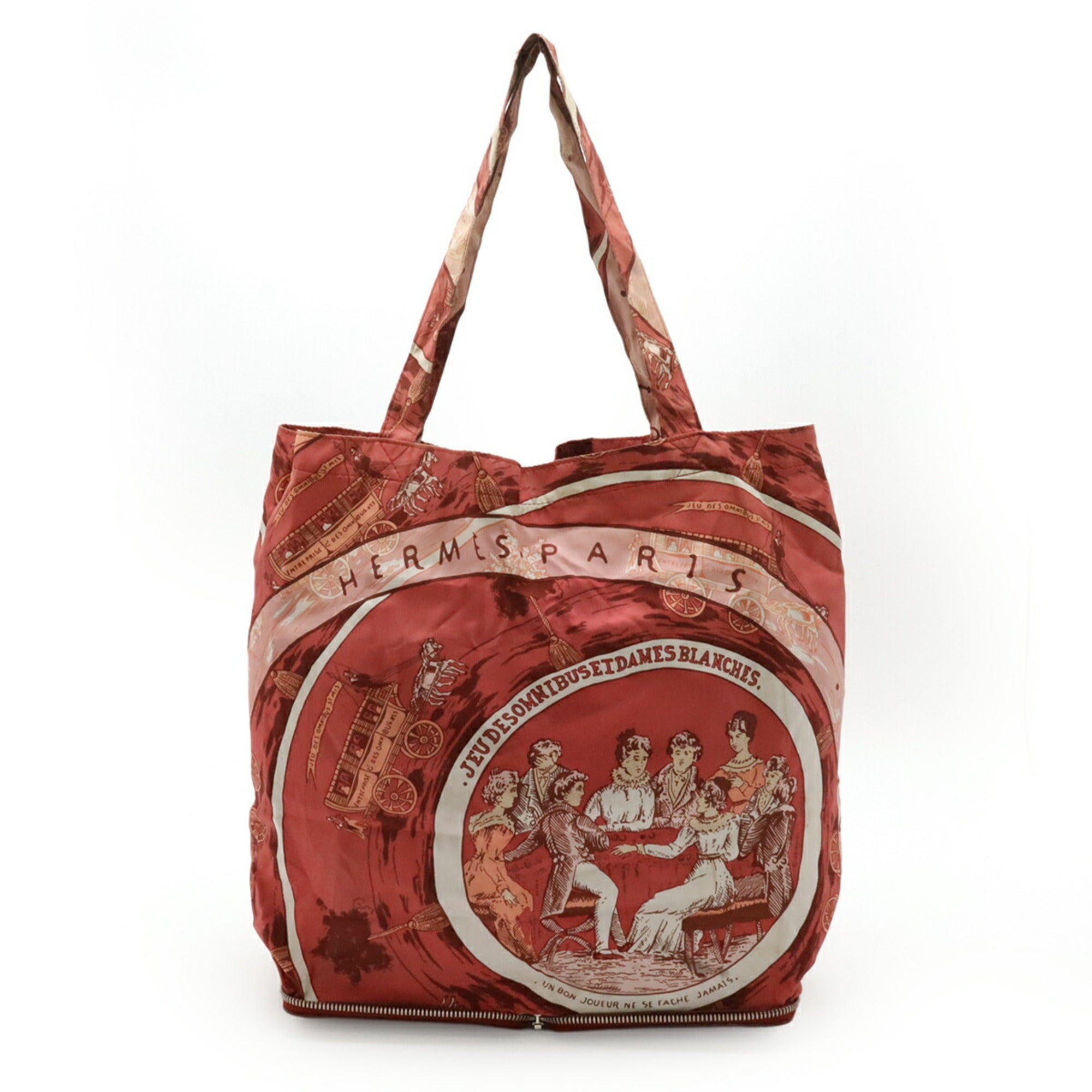 Hermes Multi-Color Red Color Rouge H Buffle Skipper Leather Silk Eco-Bag Tote Bag (Pre-Owned)