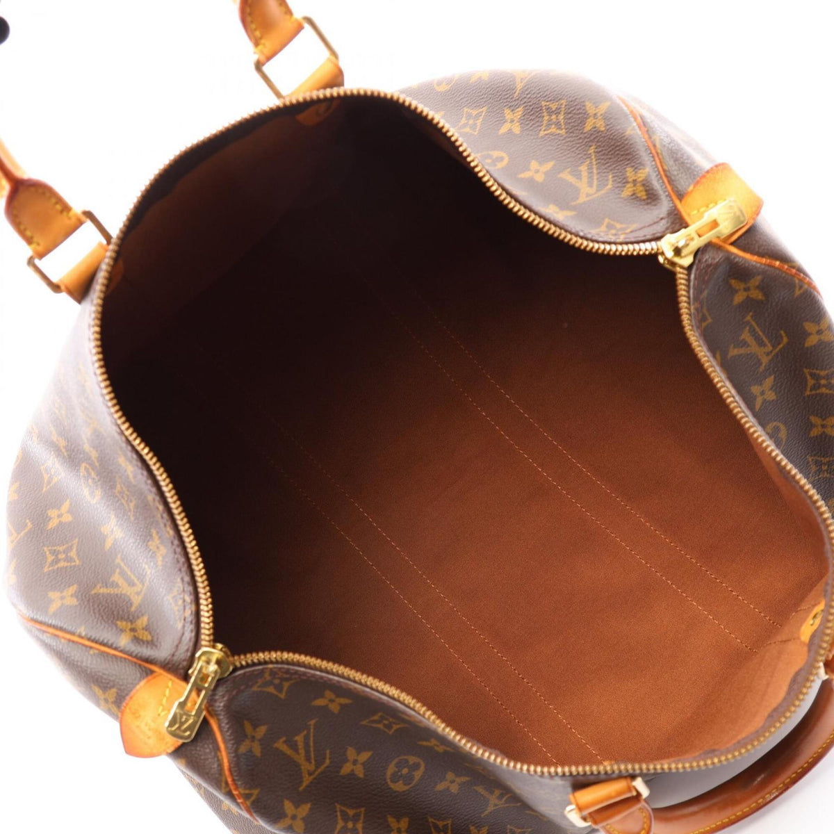 Louis Vuitton Brown Coated Canvas Monogram Leather Boston Bag Handbag (Pre-Owned)