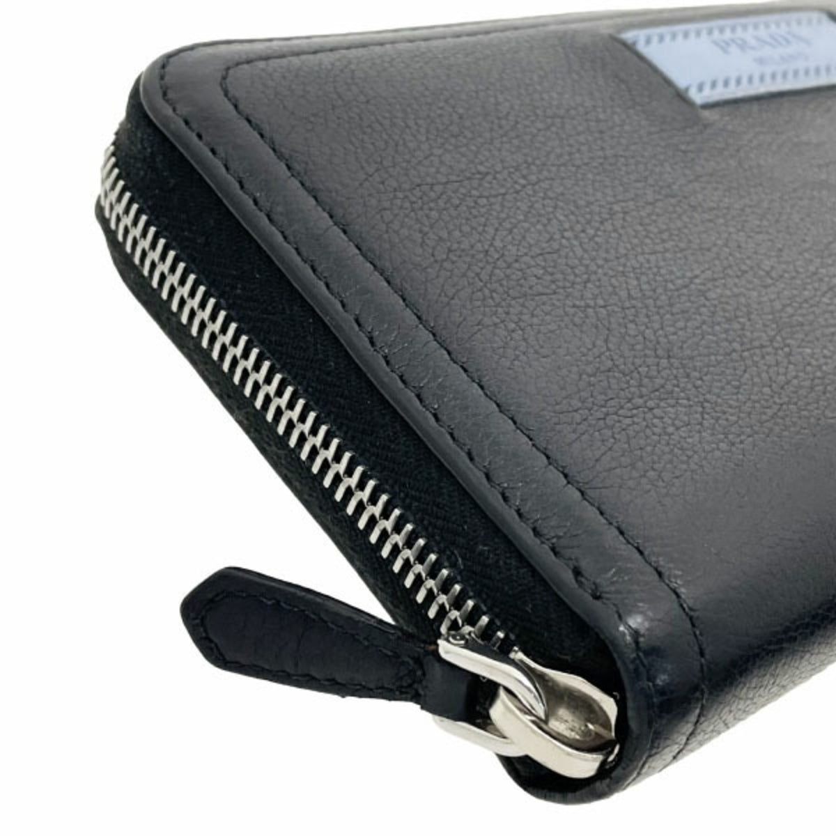Prada Astrale Black Nero Leather Long Wallet (Bi-Fold) (Pre-Owned)
