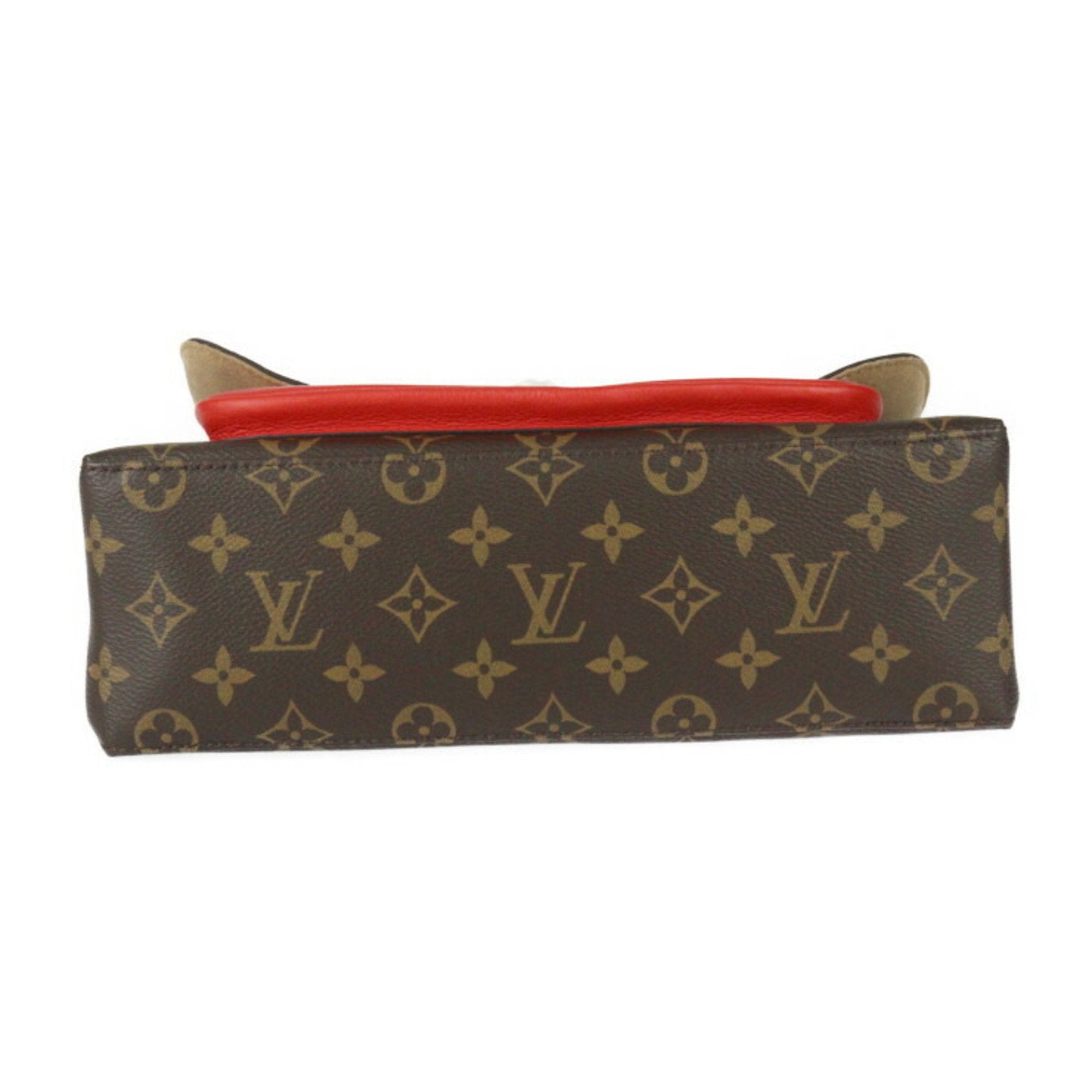 Louis Vuitton Brown Coquelicots Monogram Canvas Leather Handbag Shoulder Bag Tote Bag (Pre-Owned)