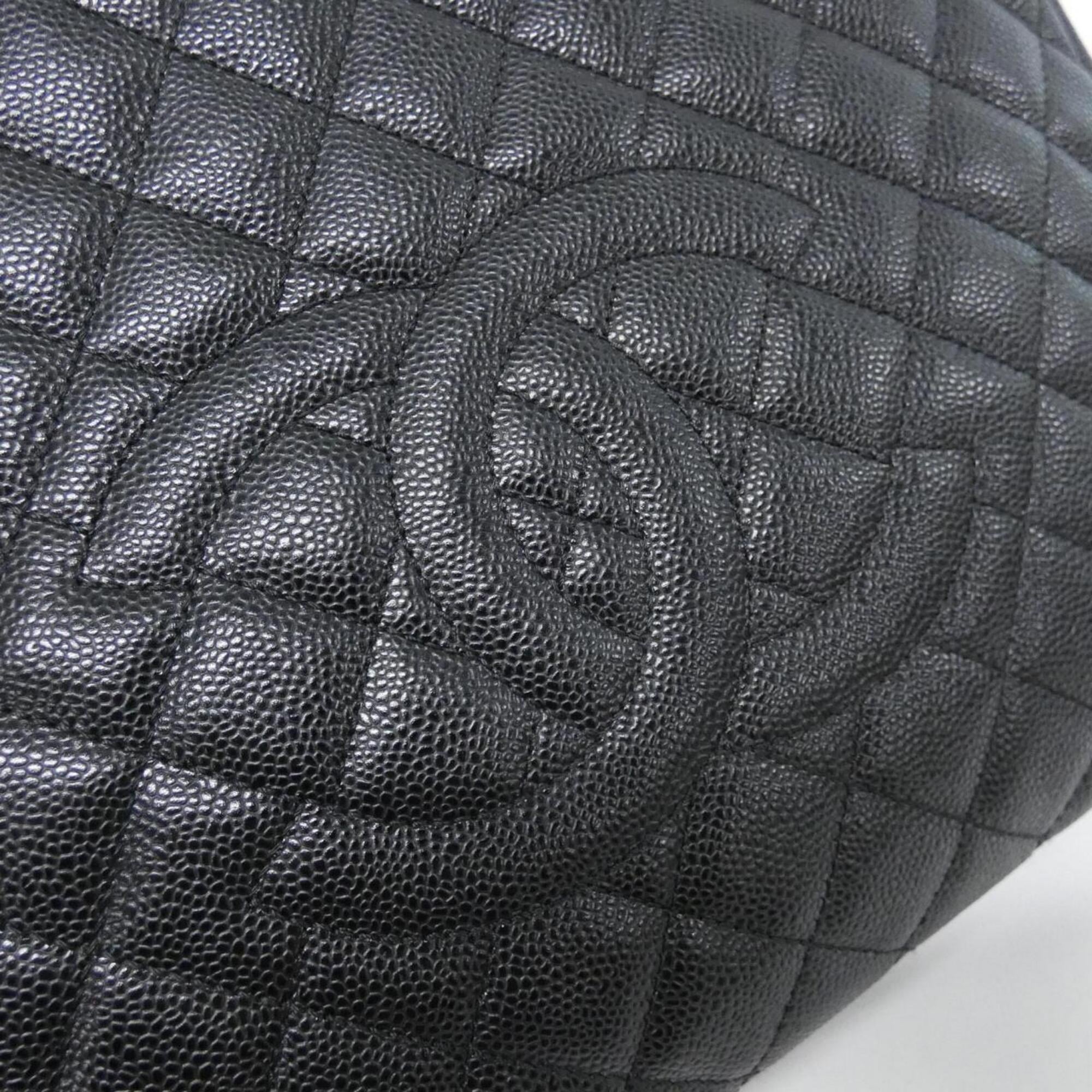 Chanel Black Grained Calfskin Shoulder Bag (Pre-Owned)