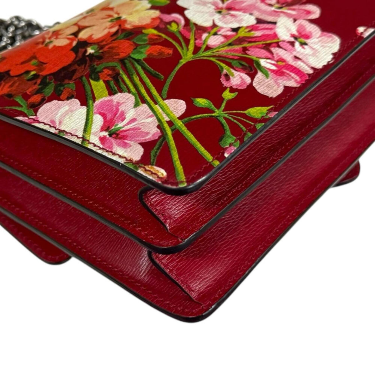 Gucci Gg Blooms Red Color Leather Handbag Shoulder Bag (Pre-Owned)
