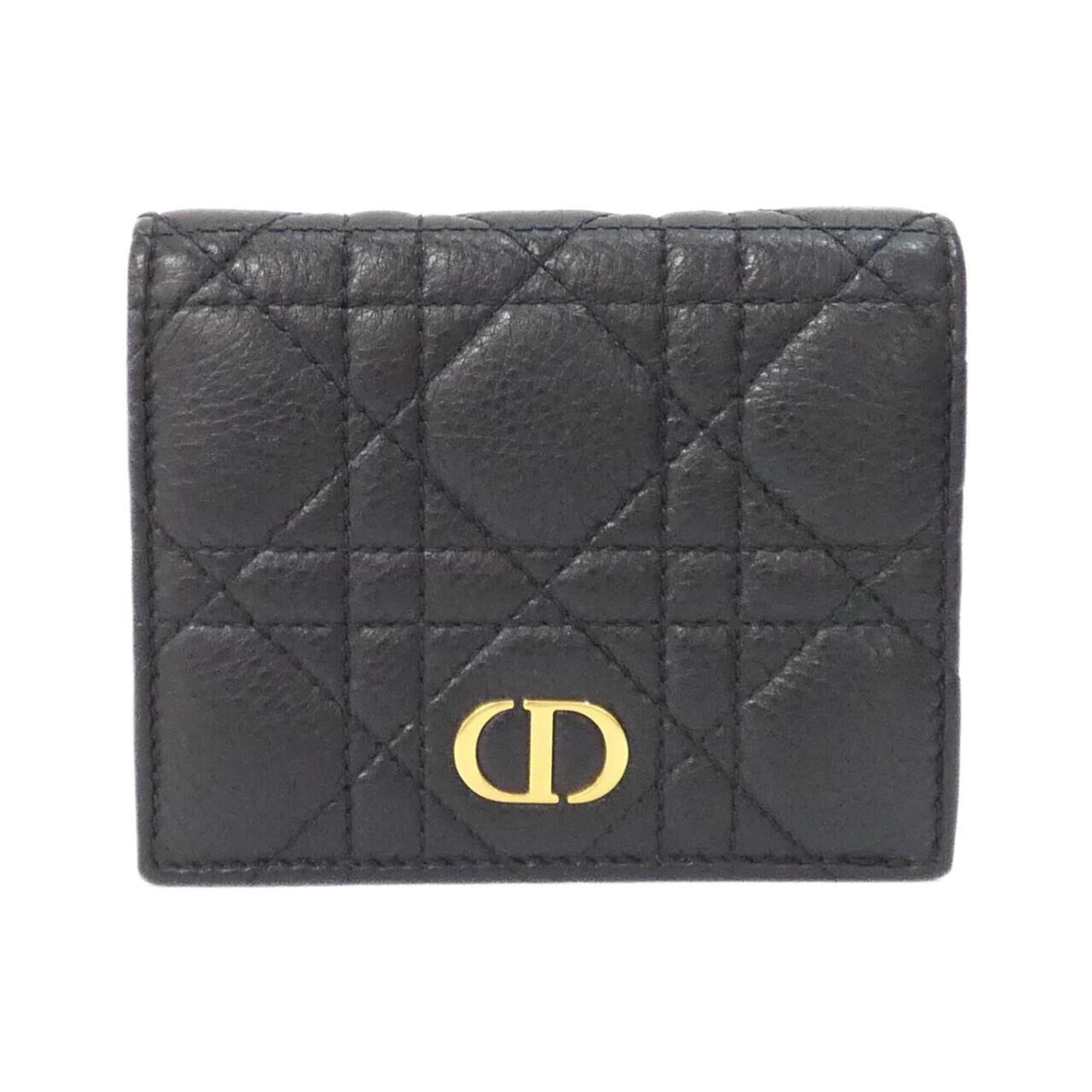 Christian Dior Black White Leather Wallet (Bi-Fold) (Pre-Owned)