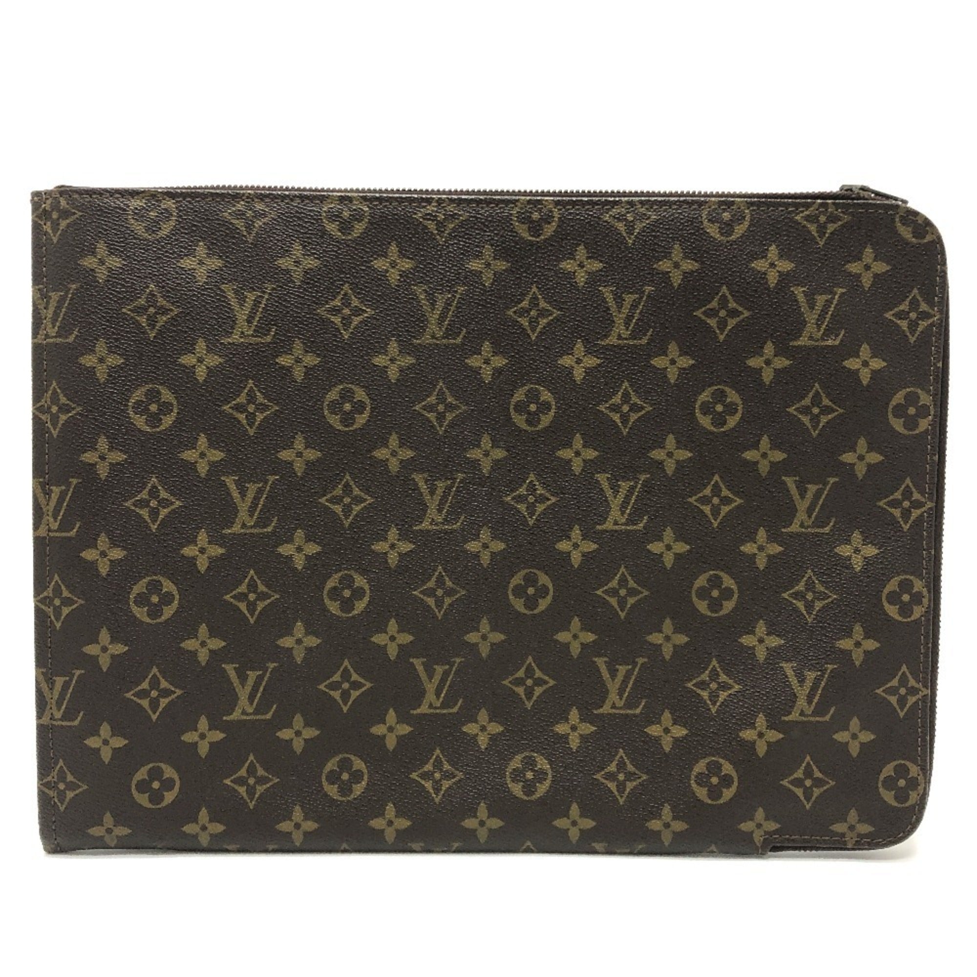 Louis Vuitton Brown Monogram Canvas Clutch Bag (Pre-Owned)