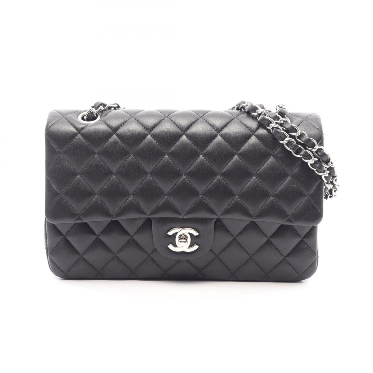 Chanel Black Leather Handbag Shoulder Bag (Pre-Owned)