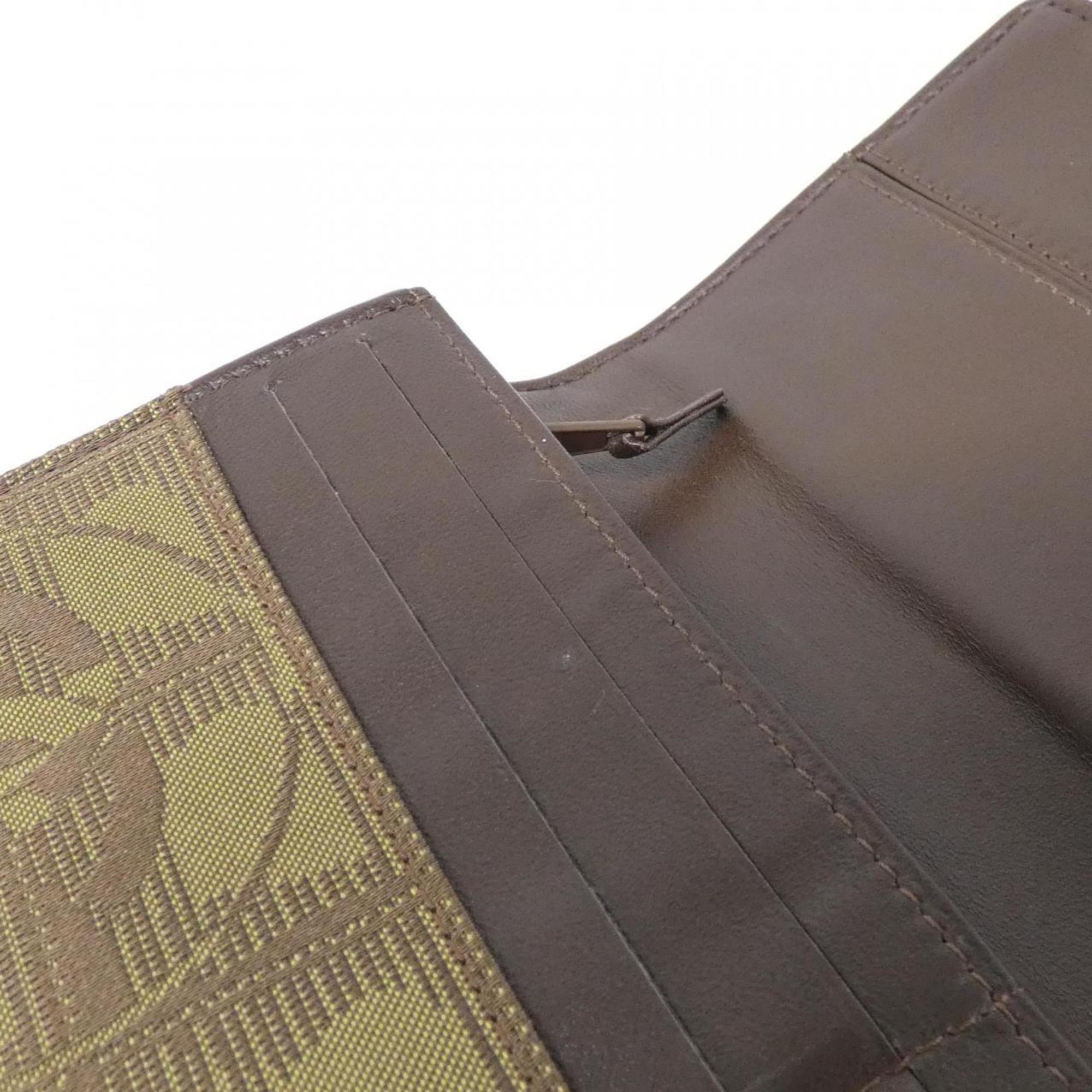 Chanel Green Khaki Nylon Long Wallet (Bi-Fold) (Pre-Owned)