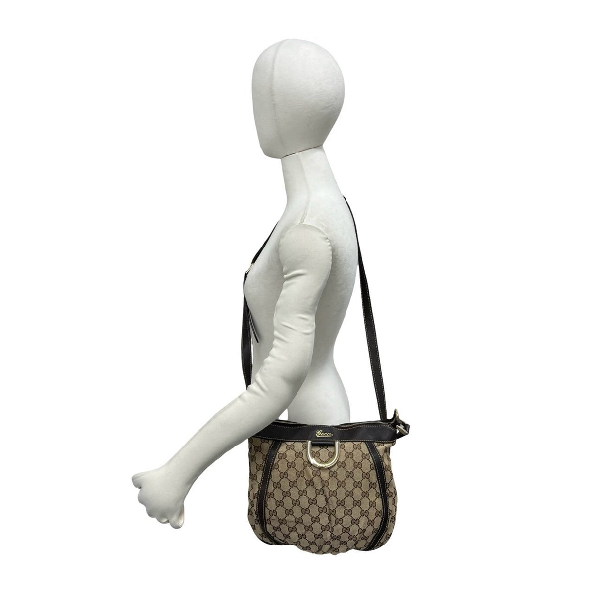 Gucci Brown Canvas Leather Crossbody Bag Shoulder Bag (Pre-Owned)