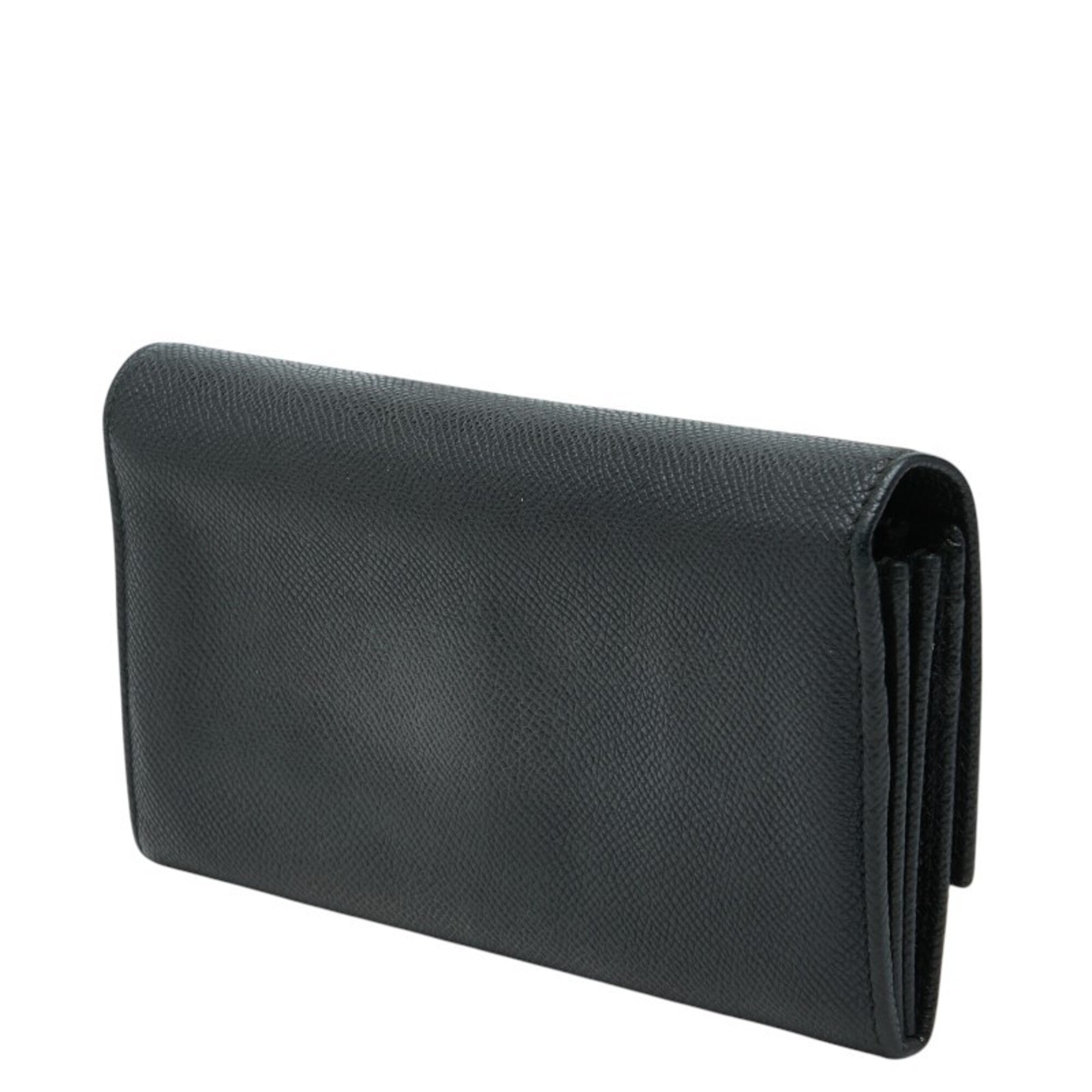 Bvlgari Black Leather Long Wallet (Bi-Fold) (Pre-Owned)