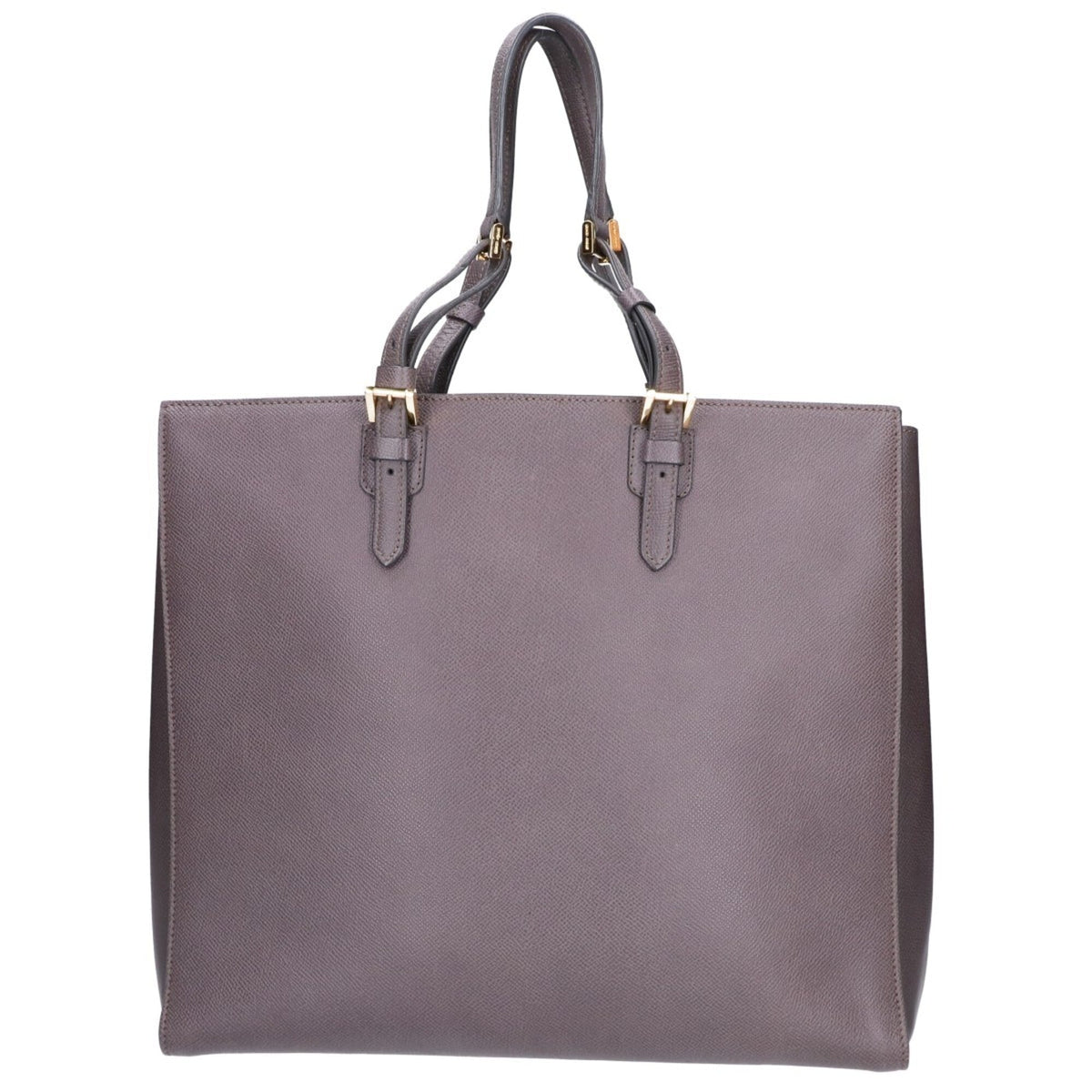 Giorgio Armani Gray Leather Tote Bag (Pre-Owned)
