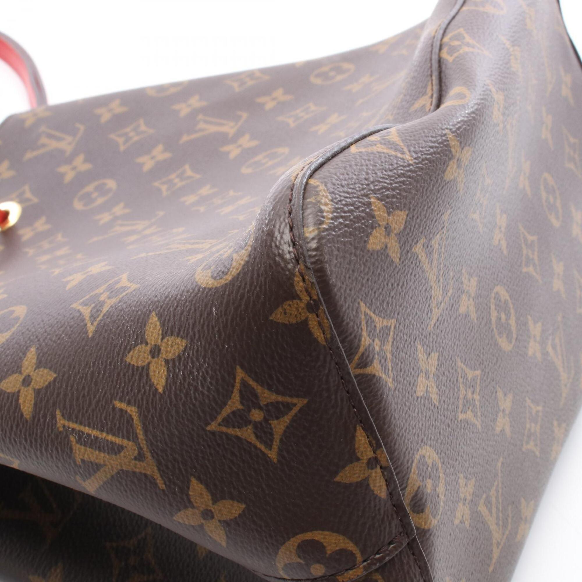 Louis Vuitton Brown Coquelicots Monogram Red Color Monogram Leather Handbag Shoulder Bag (Pre-Owned)