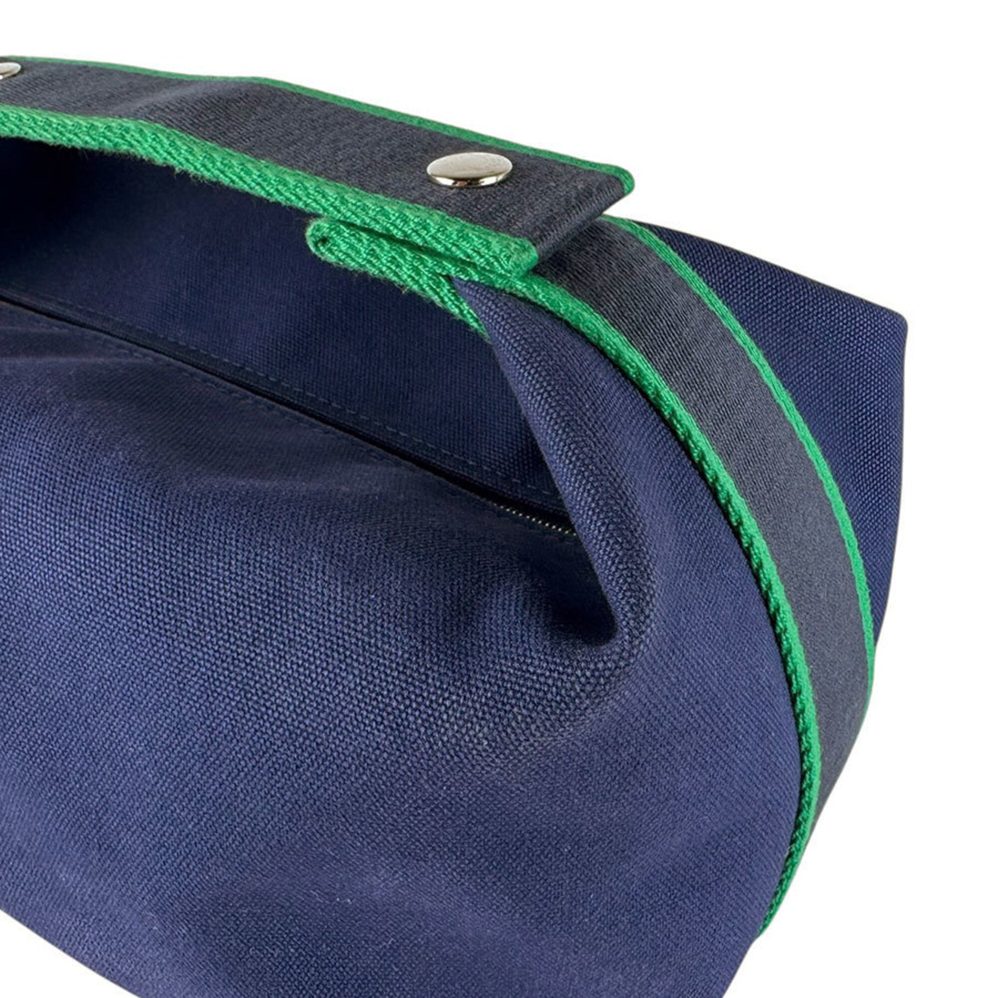 Hermes Blue Green Canvas Pouch (Pre-Owned)