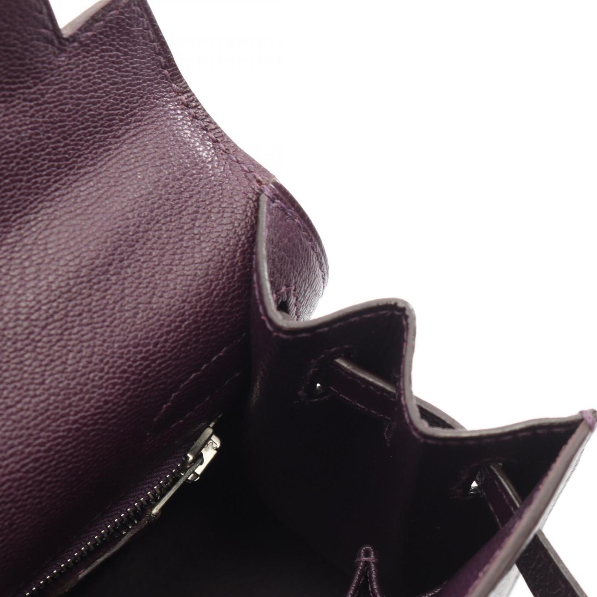 Hermes Purple Chevre Leather Handbag (Pre-Owned)