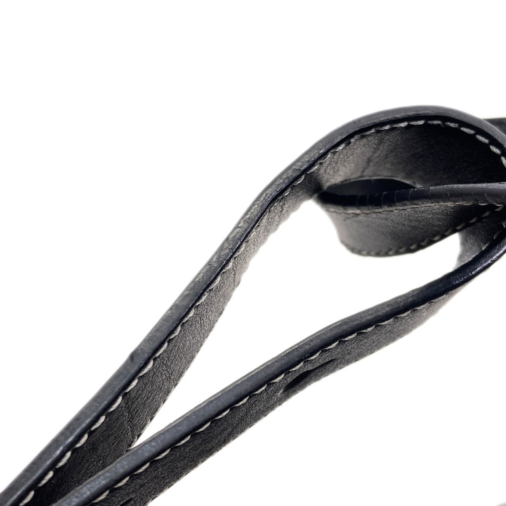 Loewe Hammock Black Dark Navy Leather Handbag (Pre-Owned)