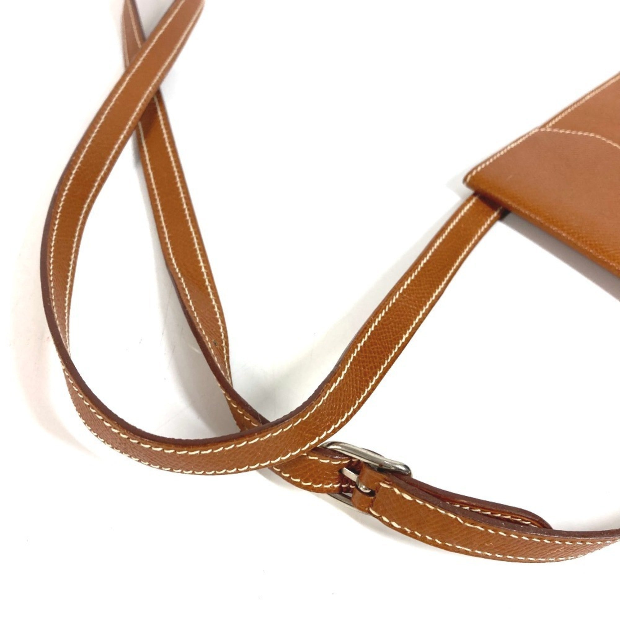 Hermes Brown Leather Pochette Shoulder Bag (Pre-Owned)