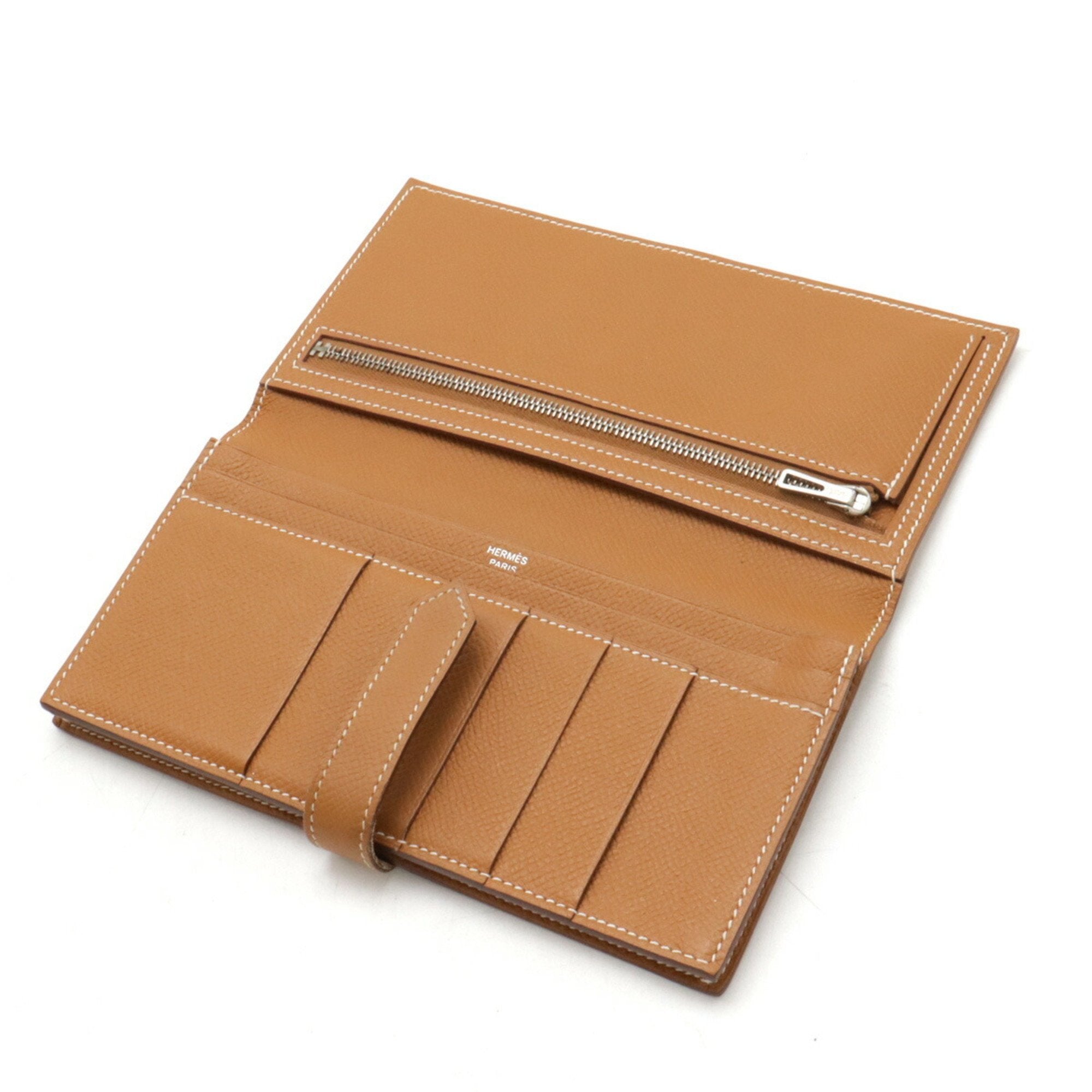 Hermes Camel Epsom Leather Long Wallet (Bi-Fold) (Pre-Owned)