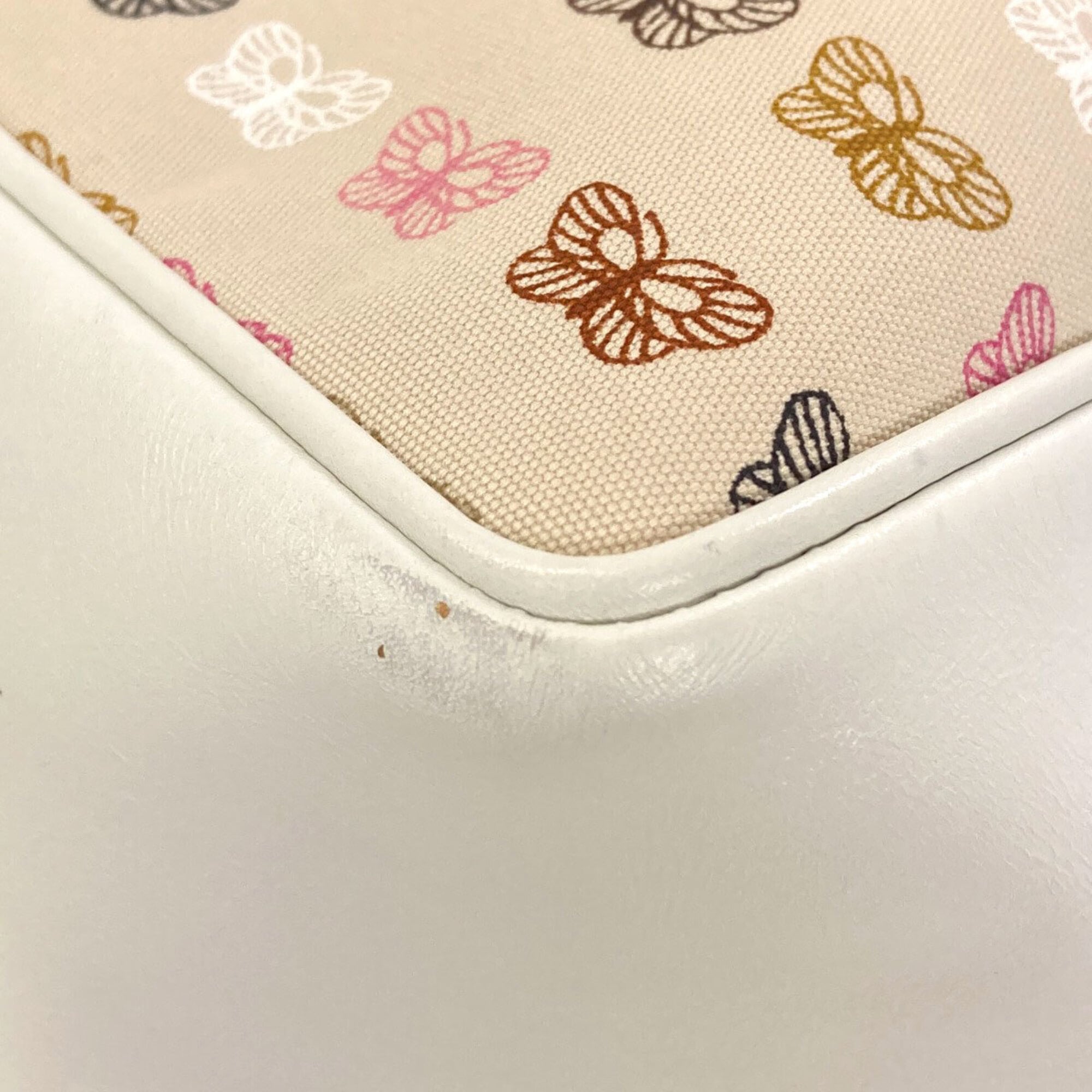 Bottega Veneta Beige Pink White Canvas Tote Bag (Pre-Owned)
