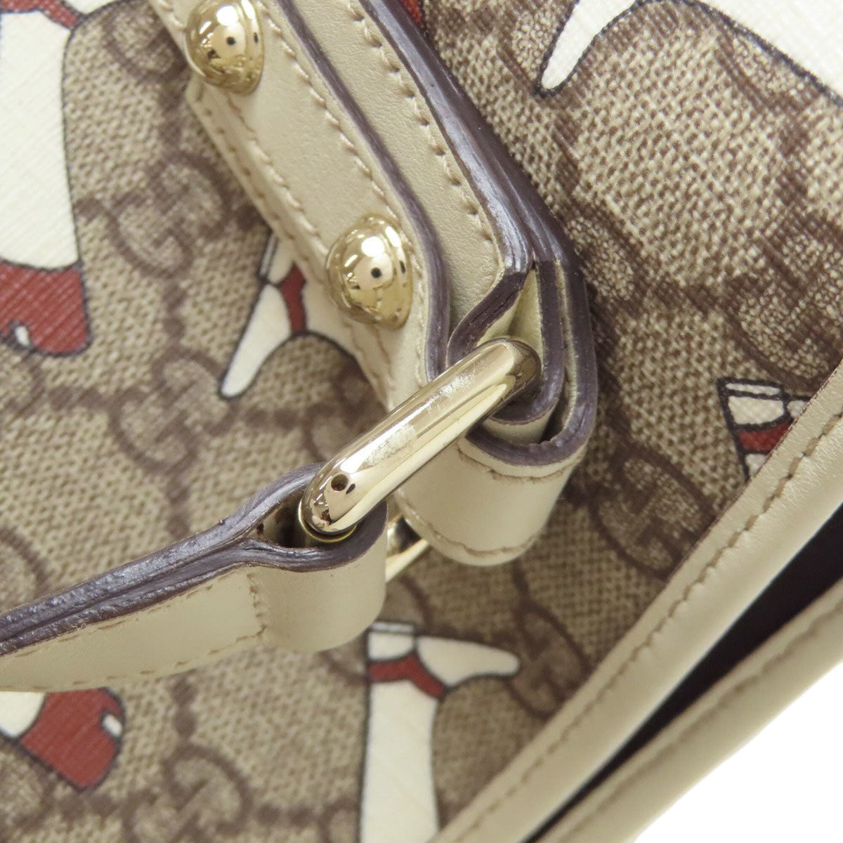 Gucci Brown White Pvc Handbag (Pre-Owned)