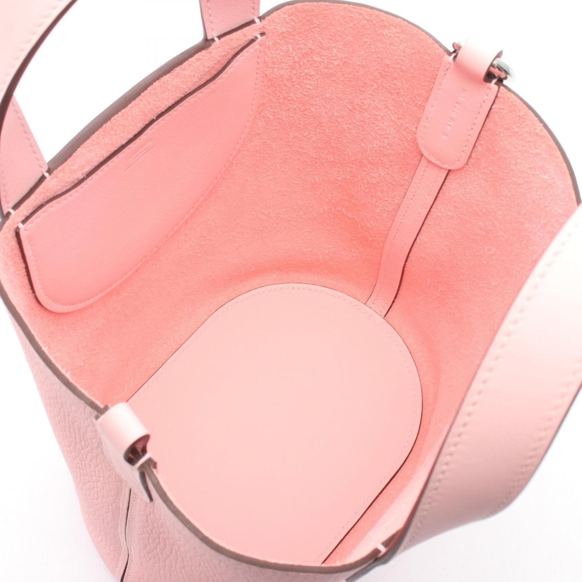 Hermes Pink Rose Sakura Taurillon Clemence Leather Leather Swift Leather Handbag (Pre-Owned)