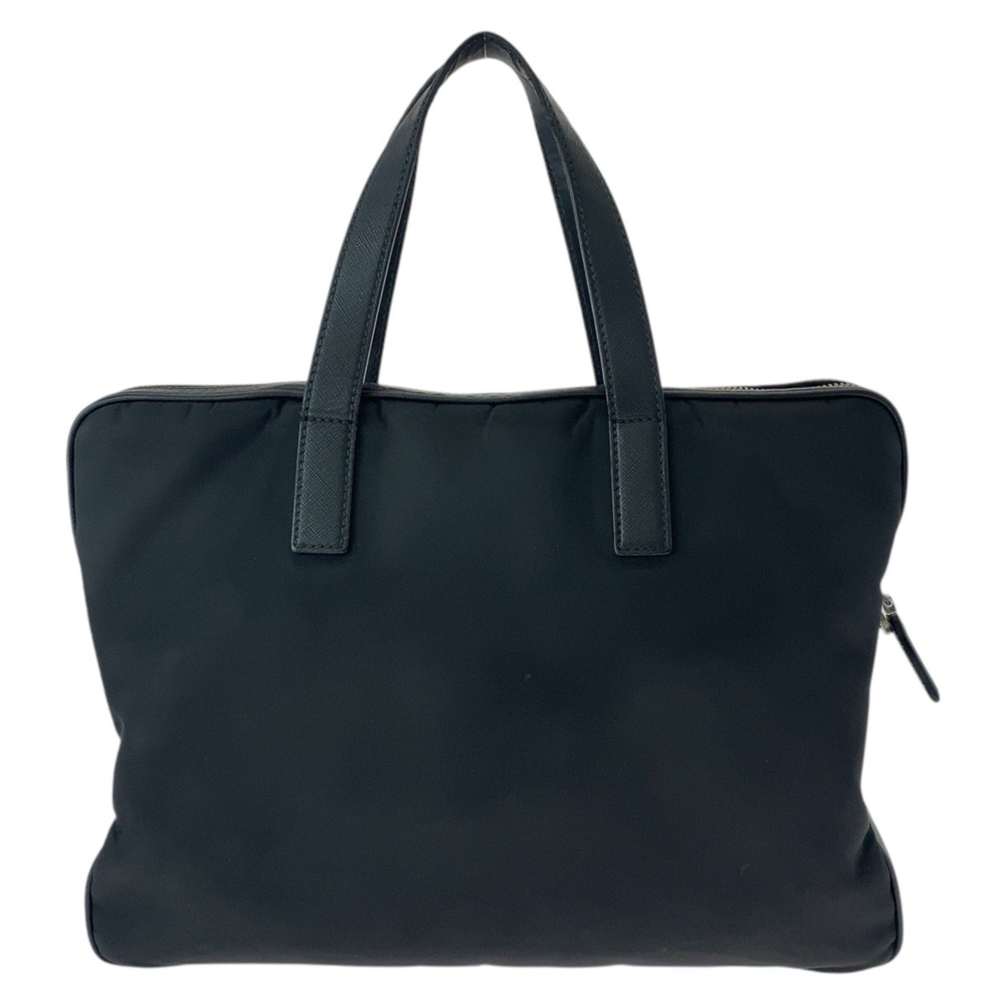 Prada Black Nylon Leather Briefcase (Pre-Owned)