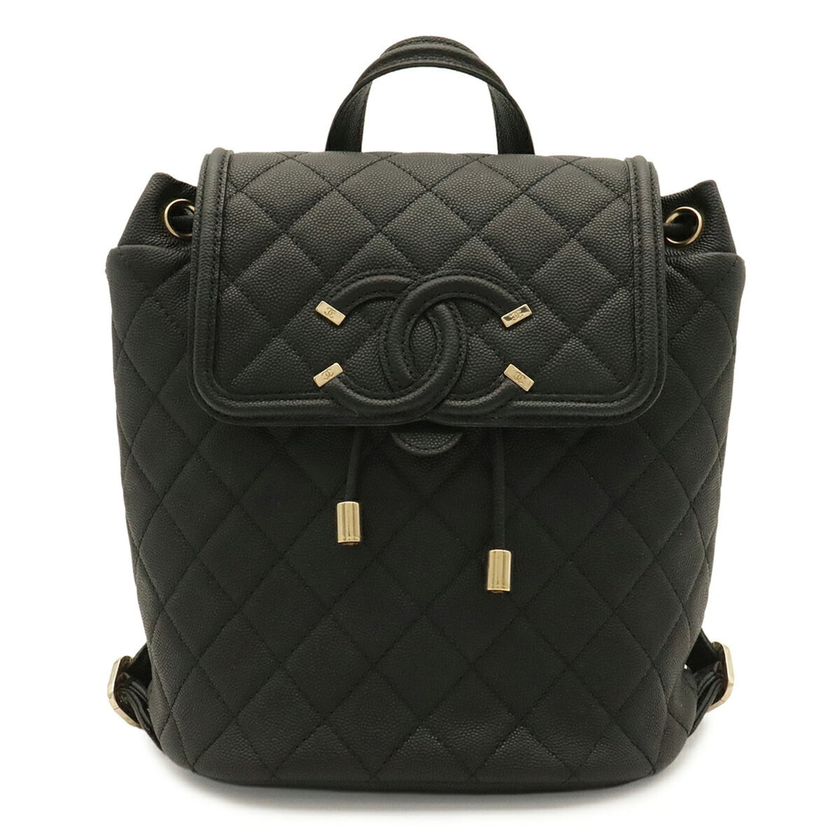 Chanel Black Grained Calfskin Backpack (Pre-Owned)