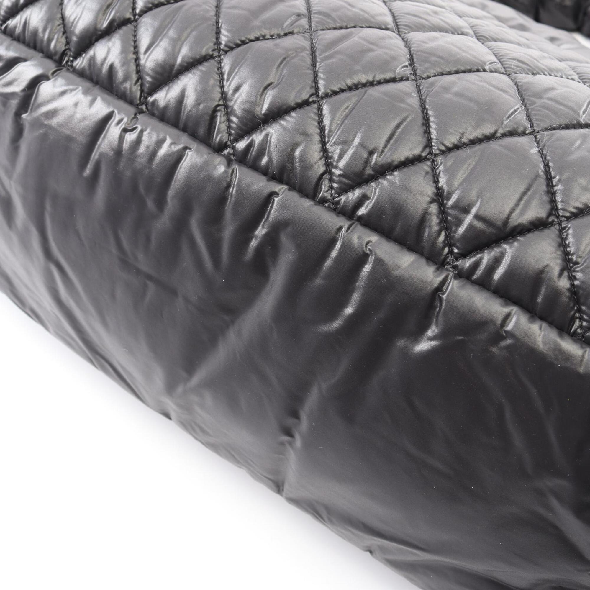 Chanel Black Nylon Leather Handbag (Pre-Owned)
